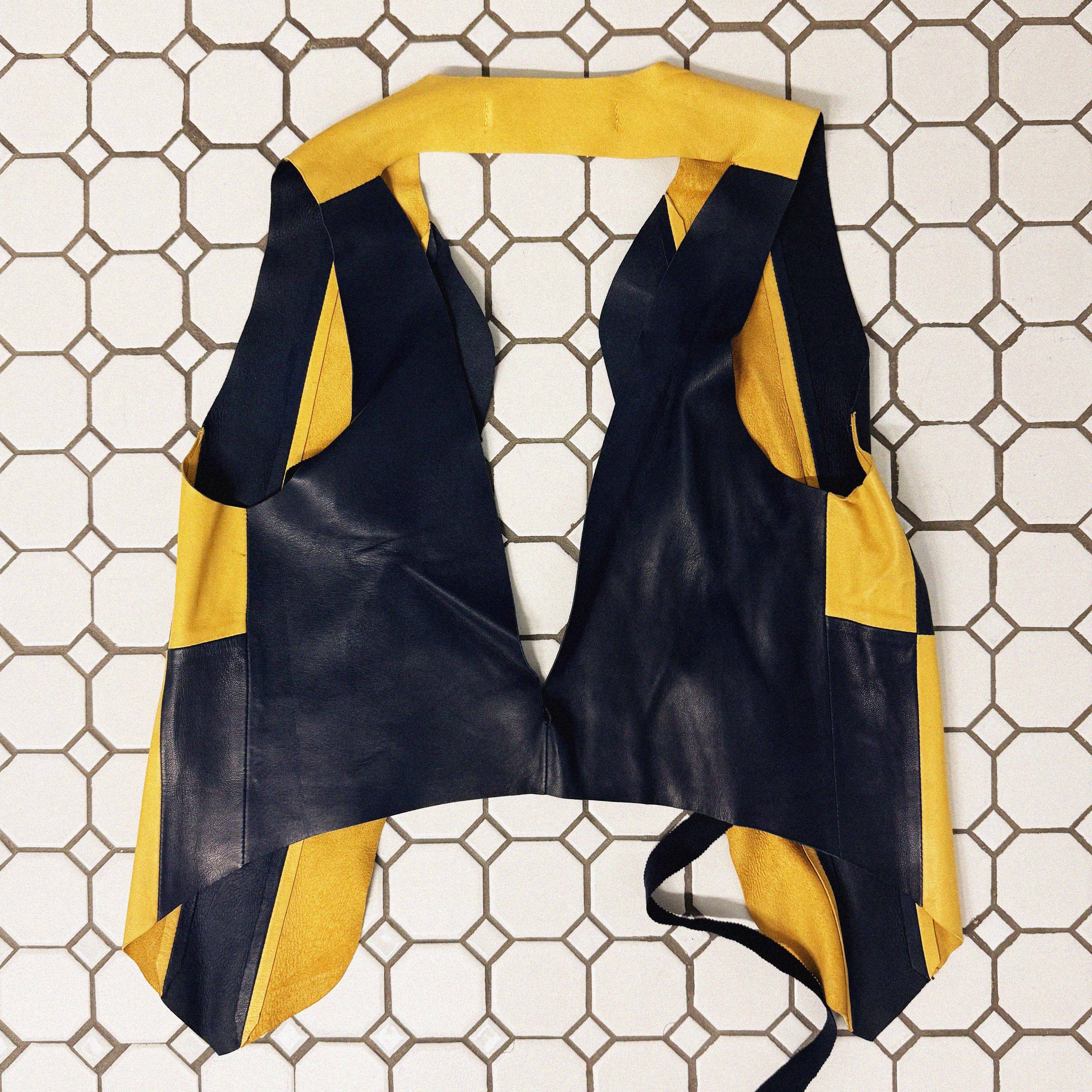 →ACNE STUDIOS STRIPE LAMB LEATHER VEST← SANG A SELECTS