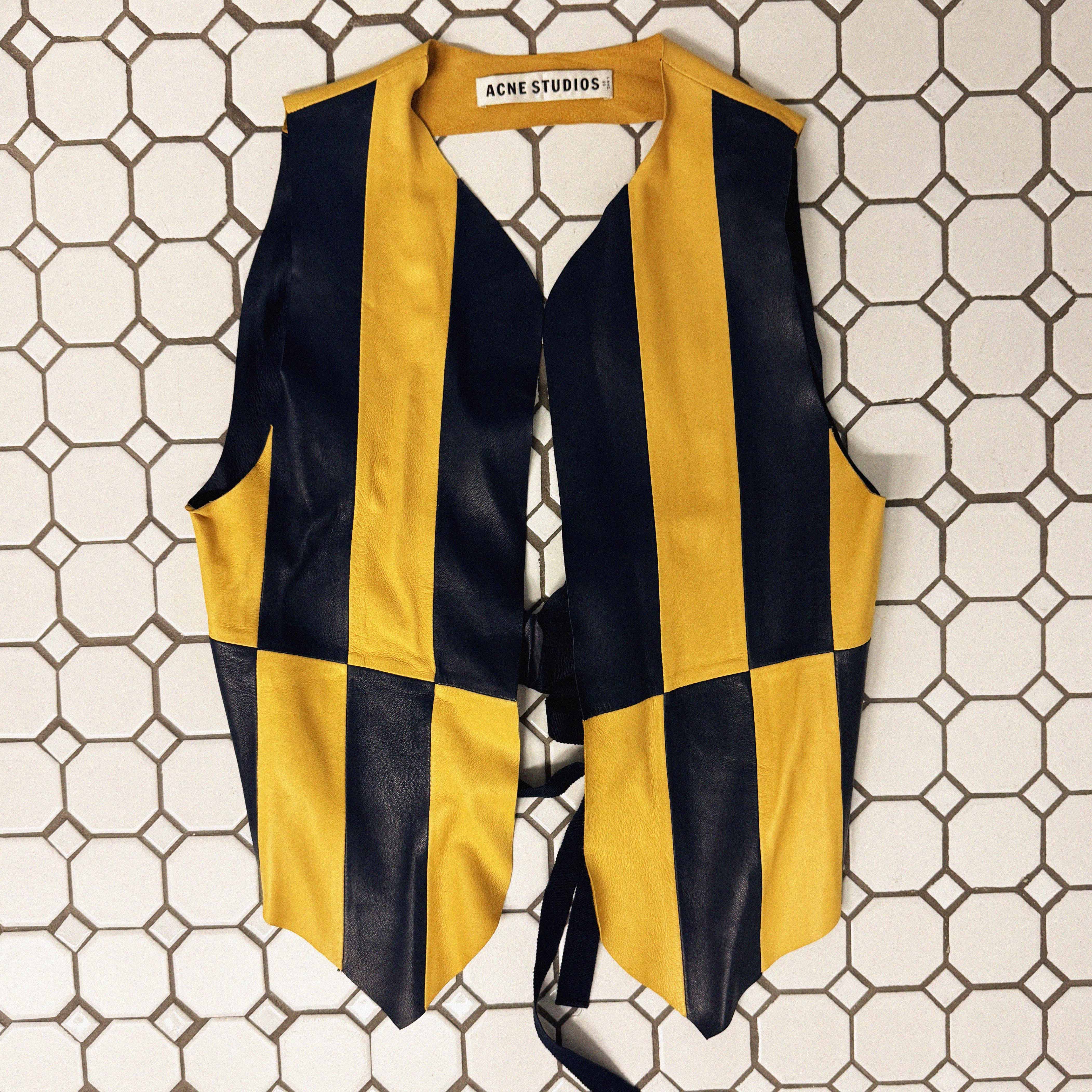 →ACNE STUDIOS STRIPE LAMB LEATHER VEST← SANG A SELECTS