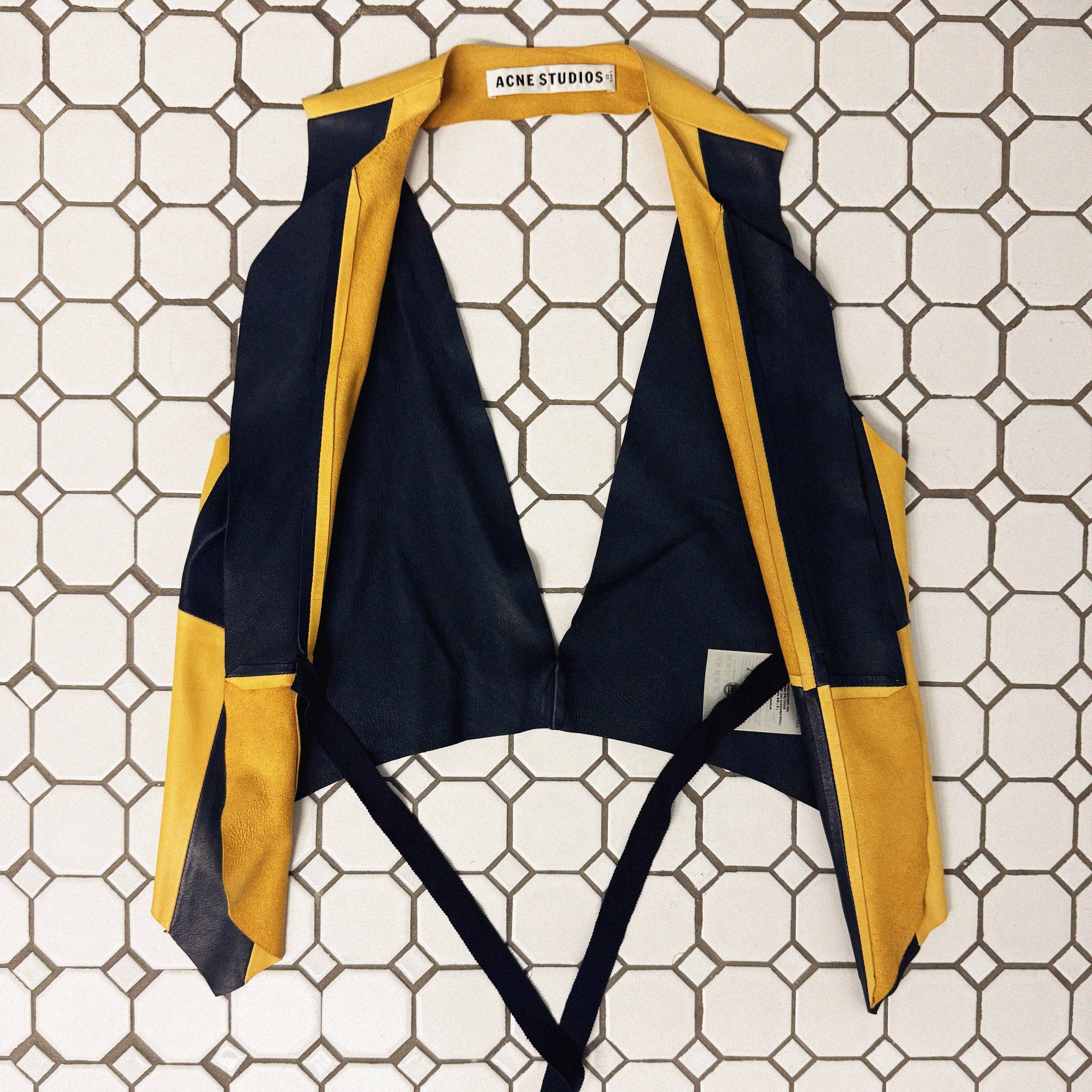 →ACNE STUDIOS STRIPE LAMB LEATHER VEST← SANG A SELECTS