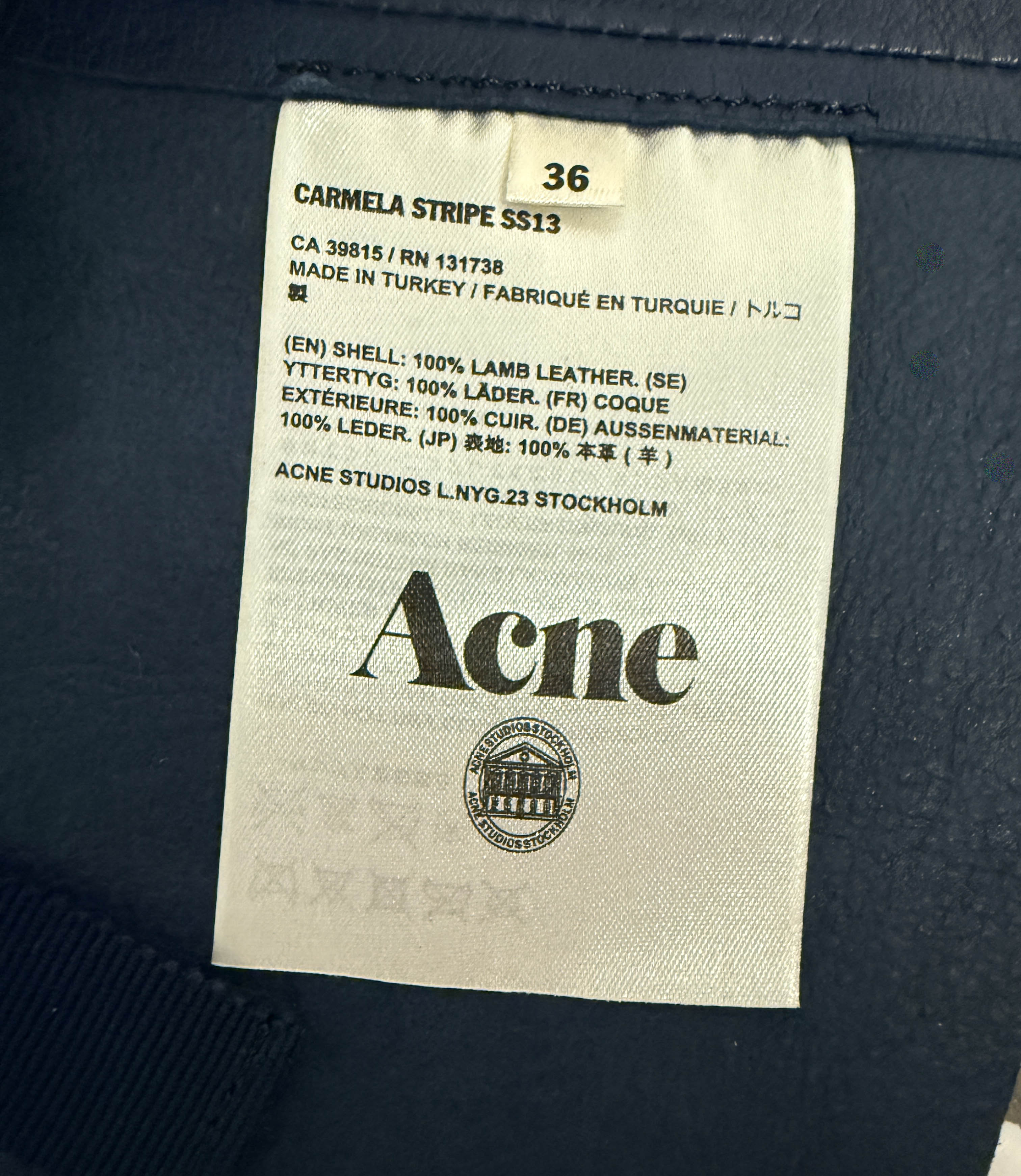 →ACNE STUDIOS STRIPE LAMB LEATHER VEST← SANG A SELECTS