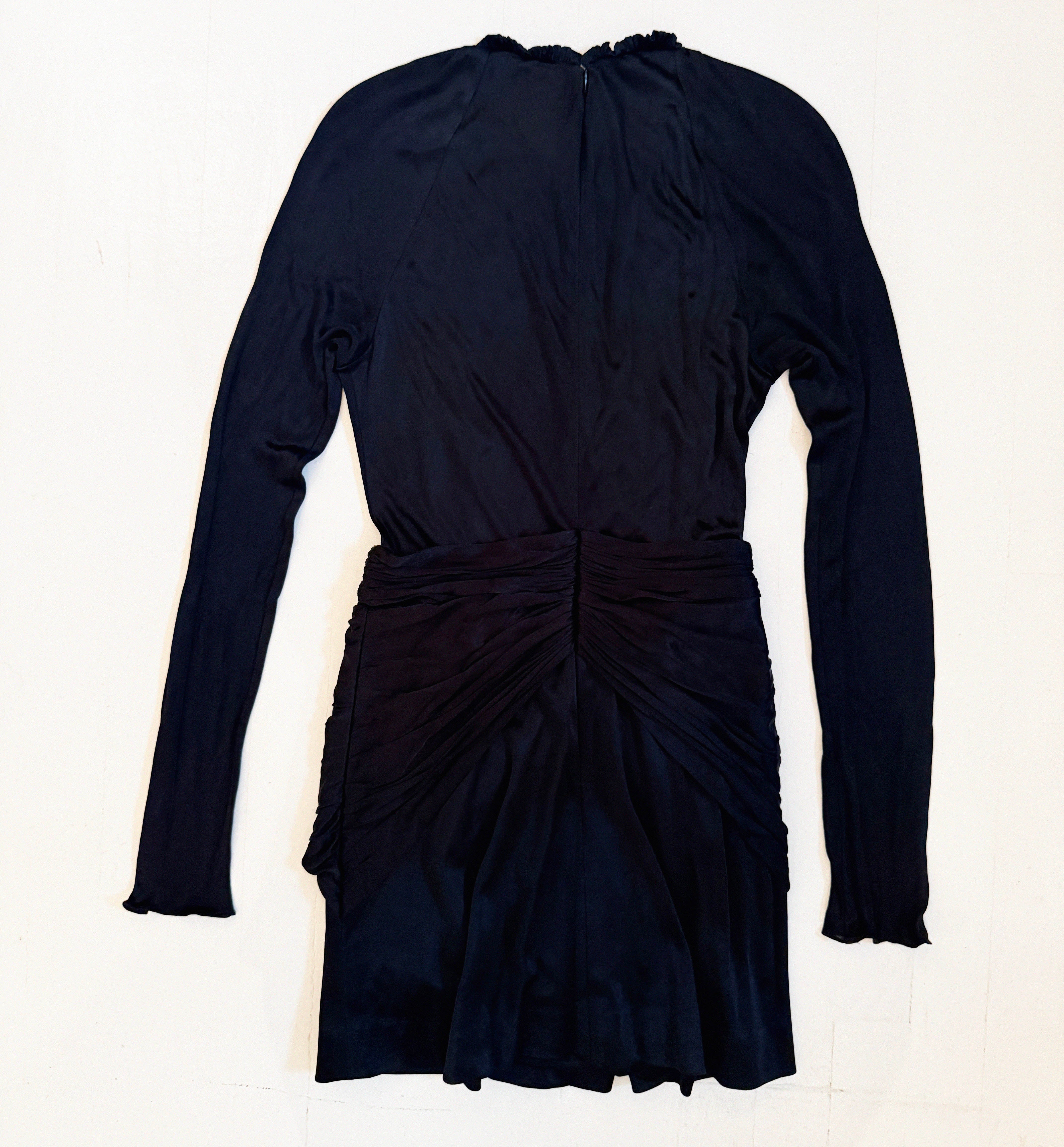 →BALENCIAGA BLACK SCULPTURAL DRAPED MINI DRESS← SANG A SELECTS