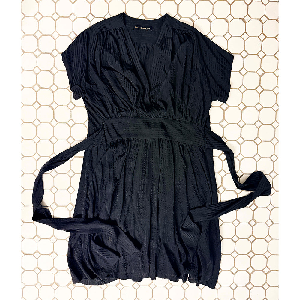 →BALENCIAGA BLACK SILK DRESS← SANG A SELECTS