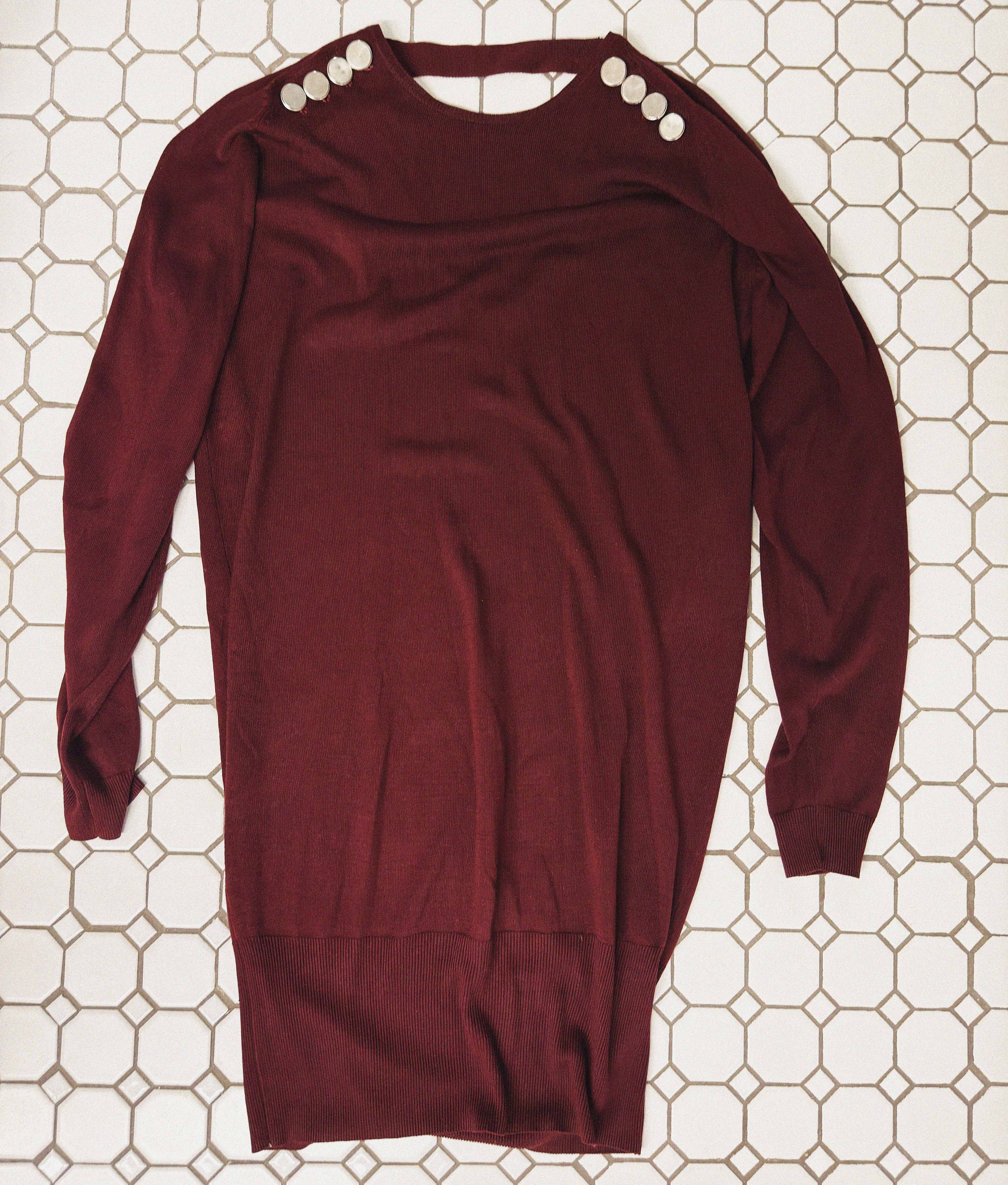 →BALENCIAGA RICH WINE RED KNIT DRESS← SANG A SELECTS