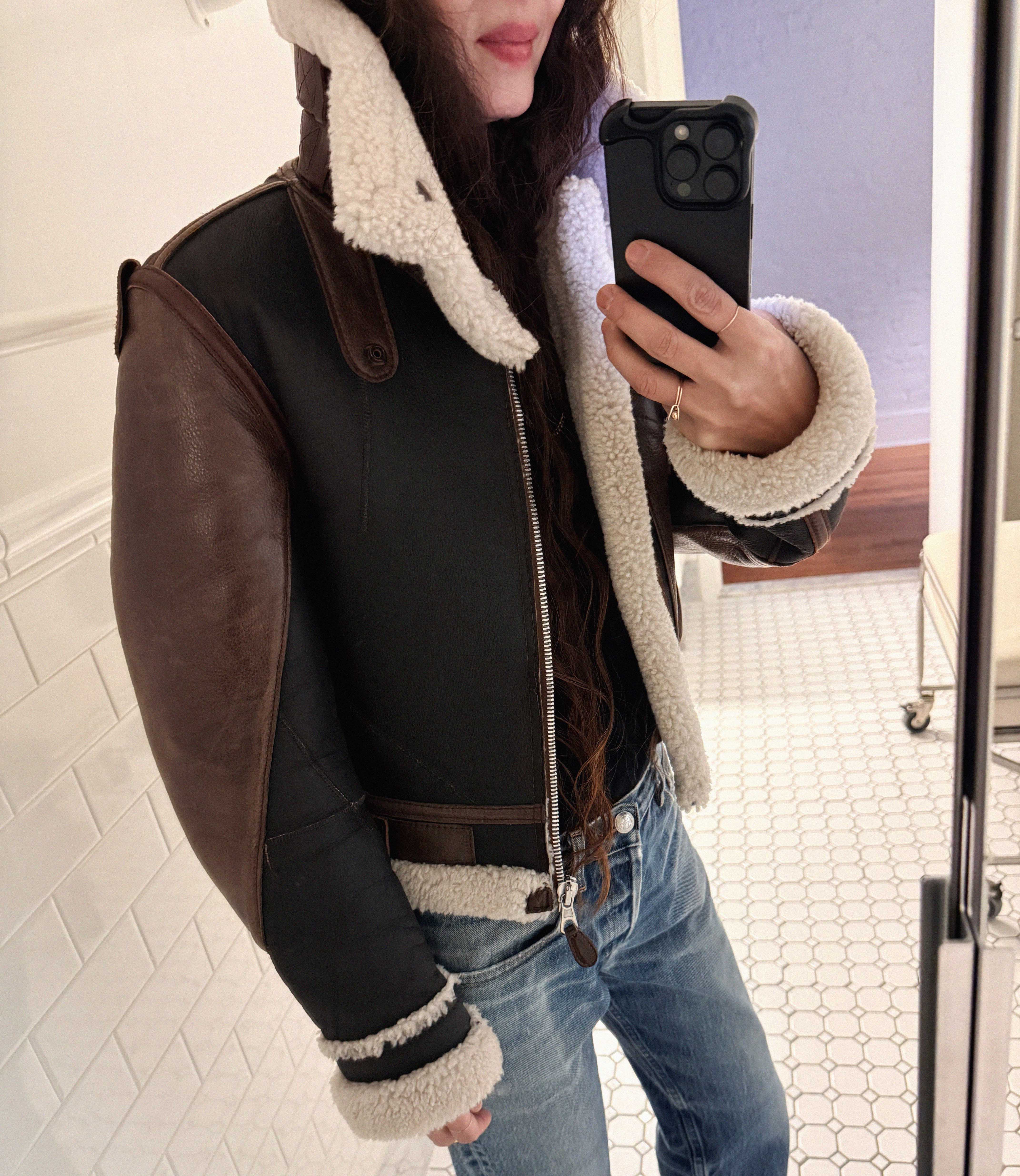 →BALENCIAGA SHEARLING AVIATOR JACKET← SANG A SELECTS