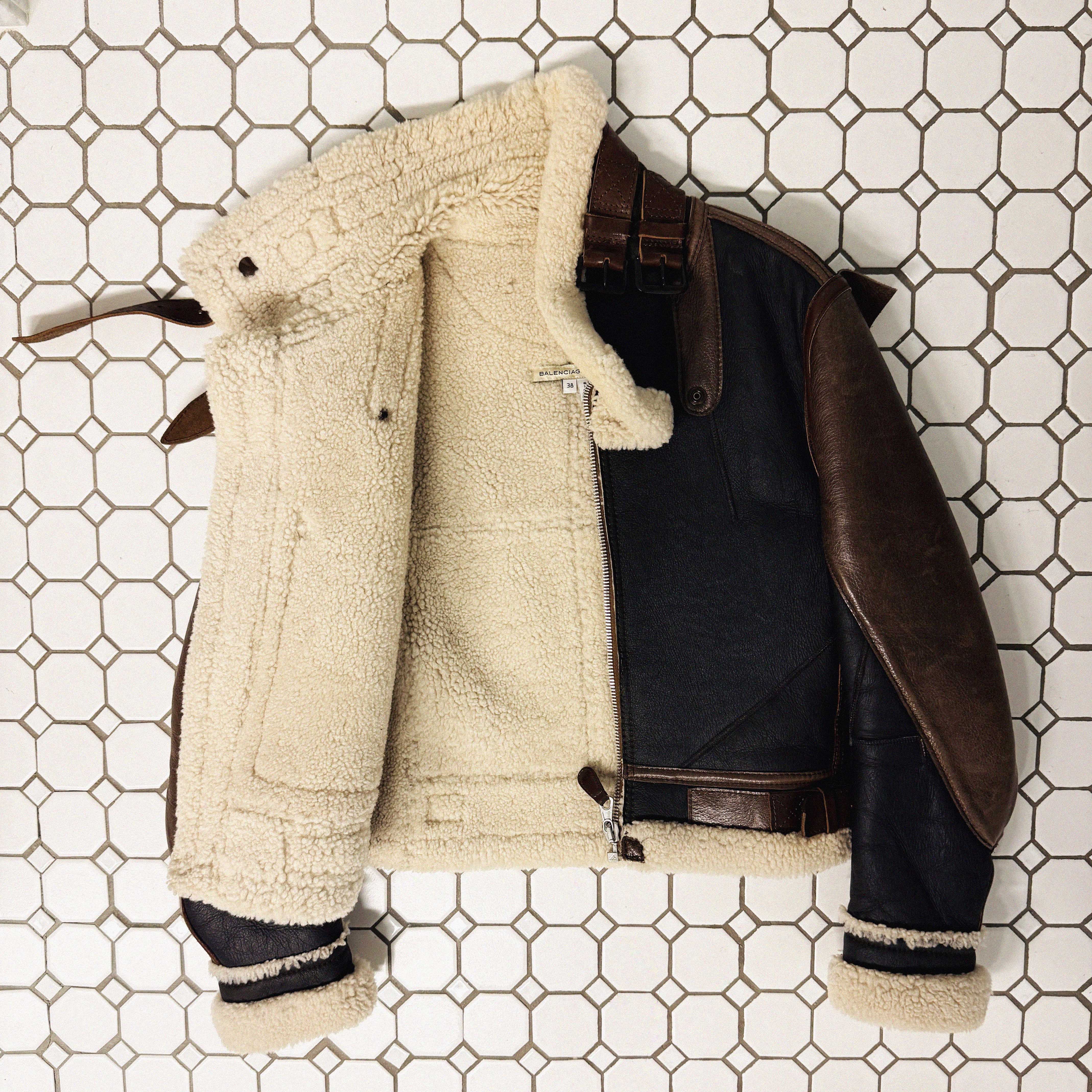 →BALENCIAGA SHEARLING AVIATOR JACKET← SANG A SELECTS