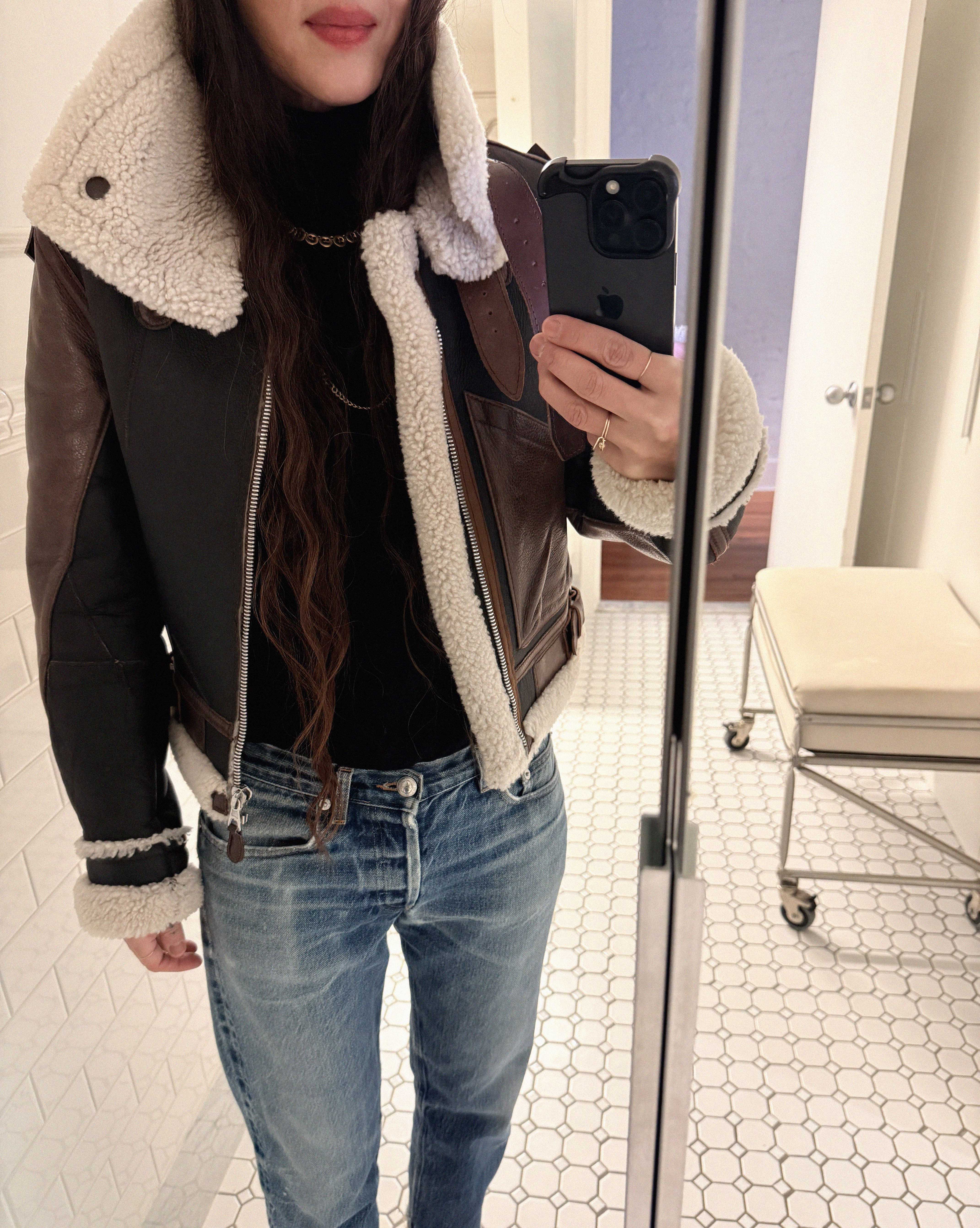 →BALENCIAGA SHEARLING AVIATOR JACKET← SANG A SELECTS