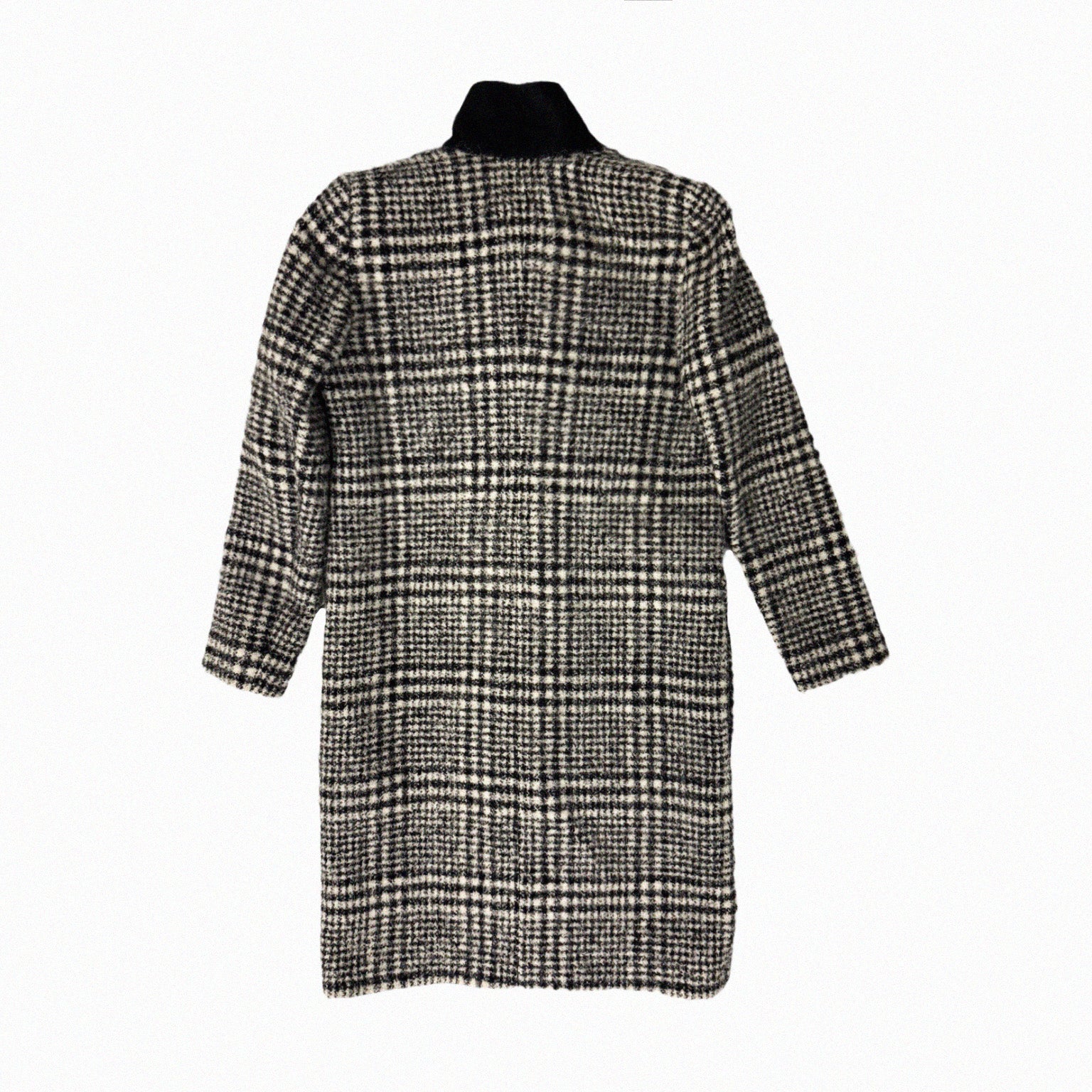 →CARVEN CHECK WOOL COAT← SANG A SELECTS