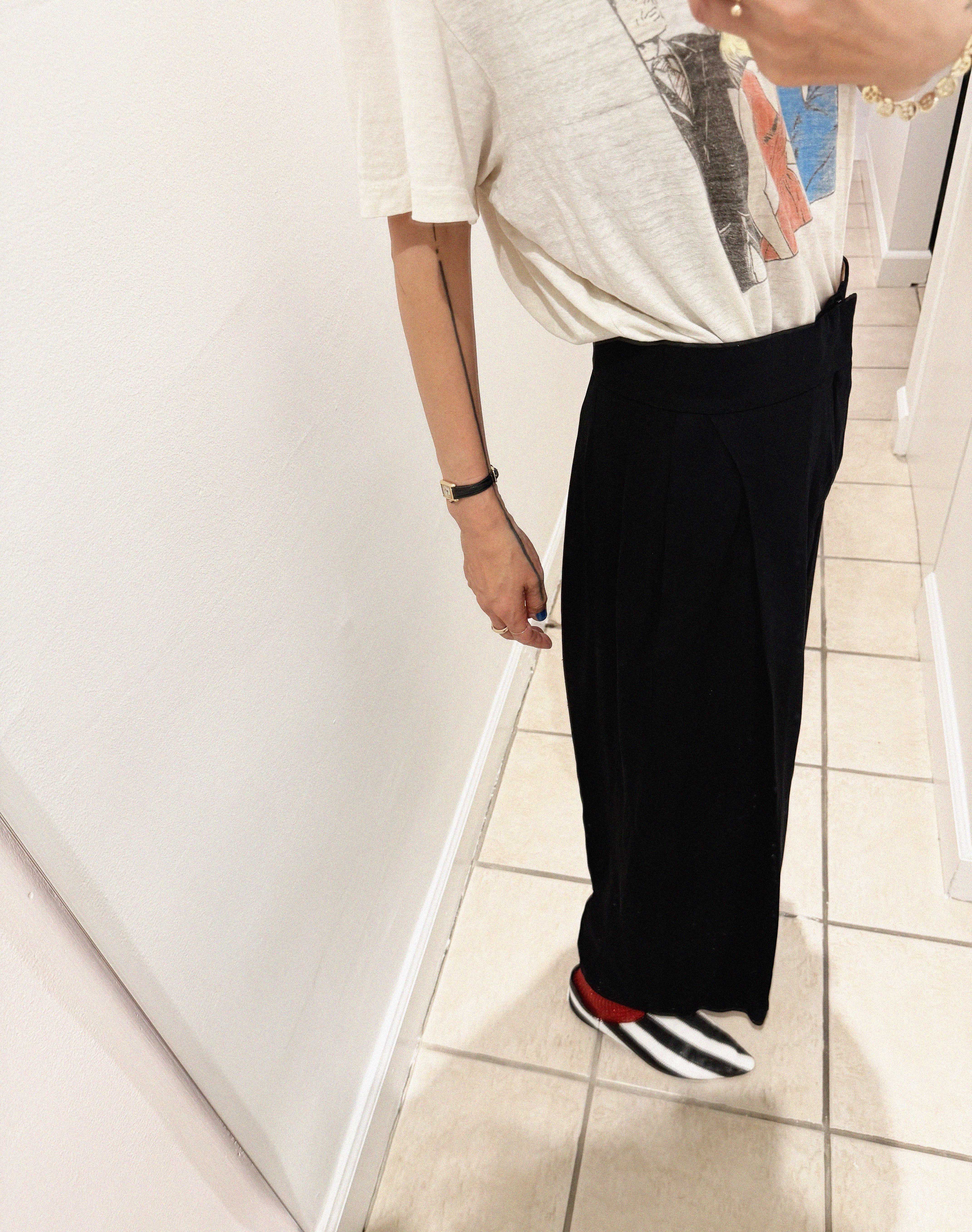 →CHLOÉ BLACK PLEATED WIDE-LEG TROUSERS← SANG A SELECTS