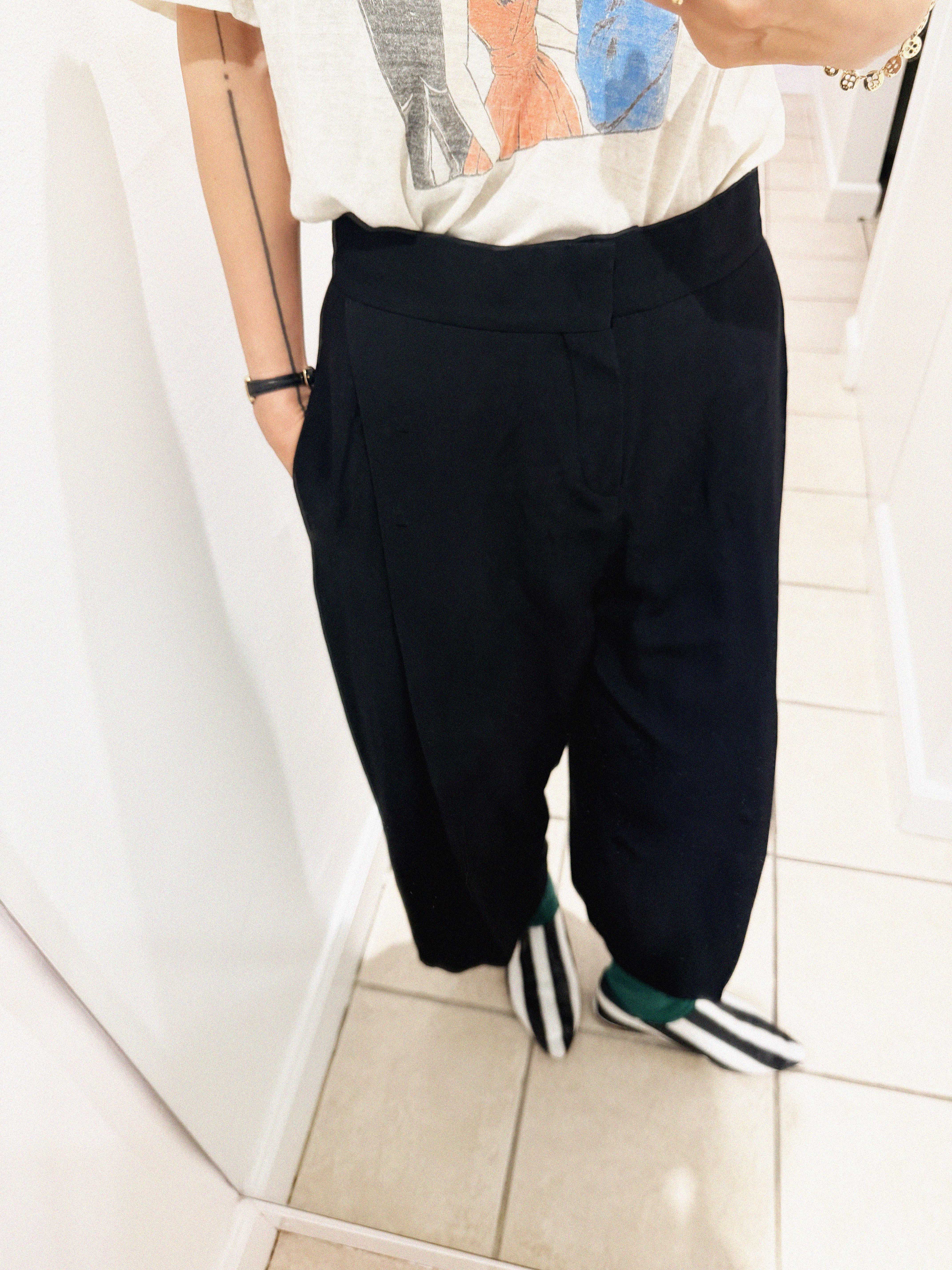 →CHLOÉ BLACK PLEATED WIDE-LEG TROUSERS← SANG A SELECTS