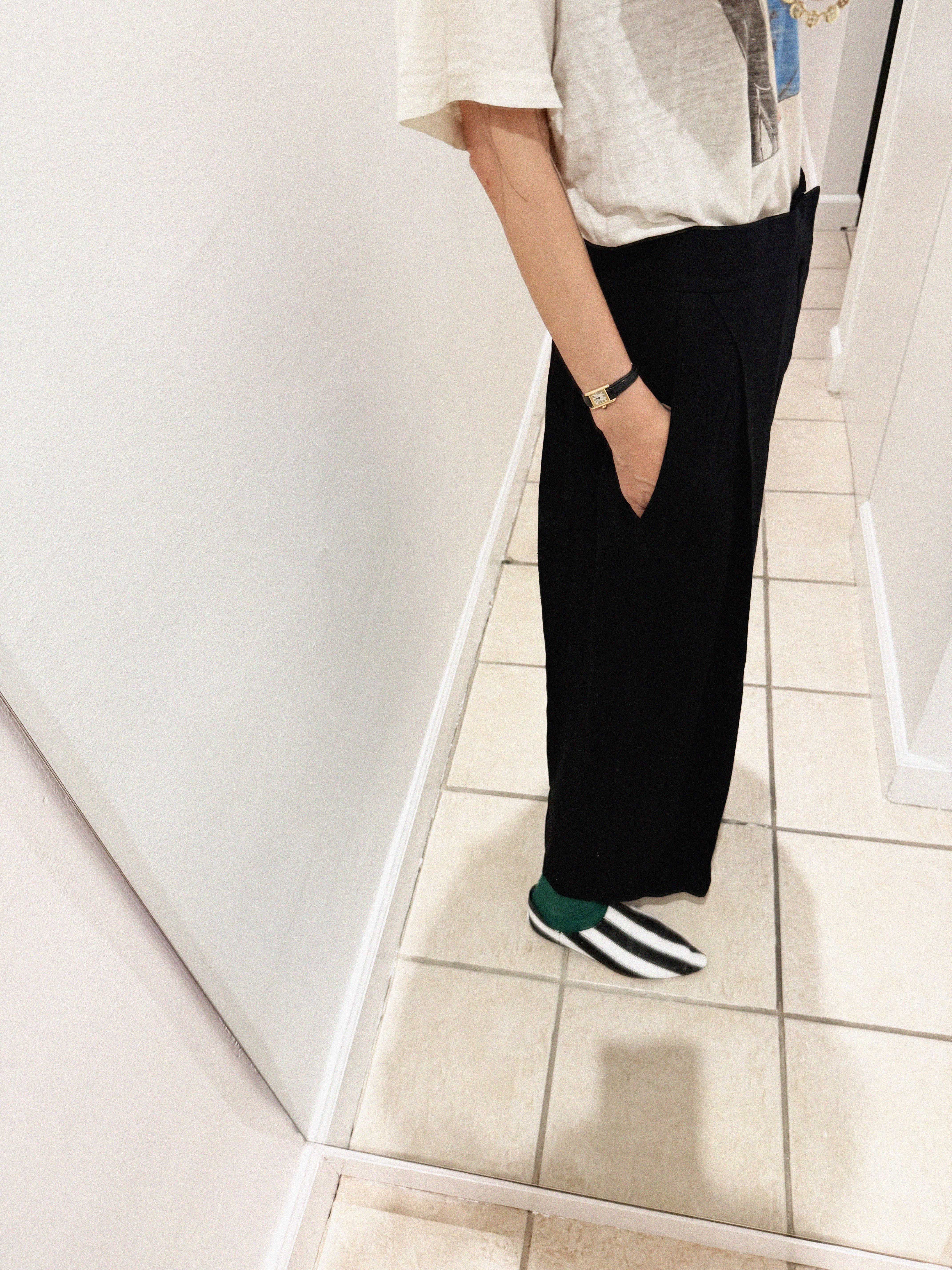 →CHLOÉ BLACK PLEATED WIDE-LEG TROUSERS← SANG A SELECTS