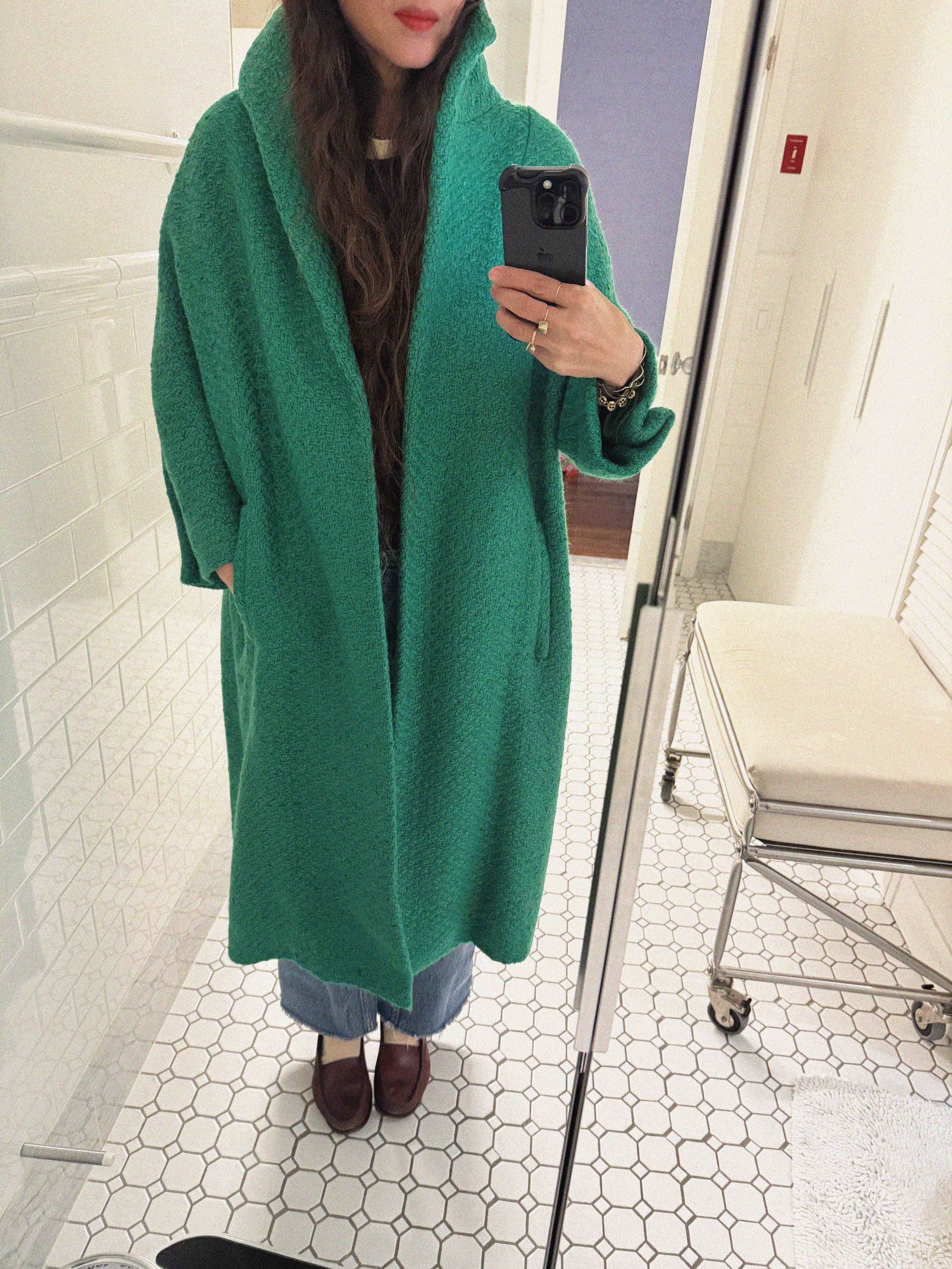 →CHRISTIAN DIOR VINTAGE GREEN COAT← SANG A SELECTS