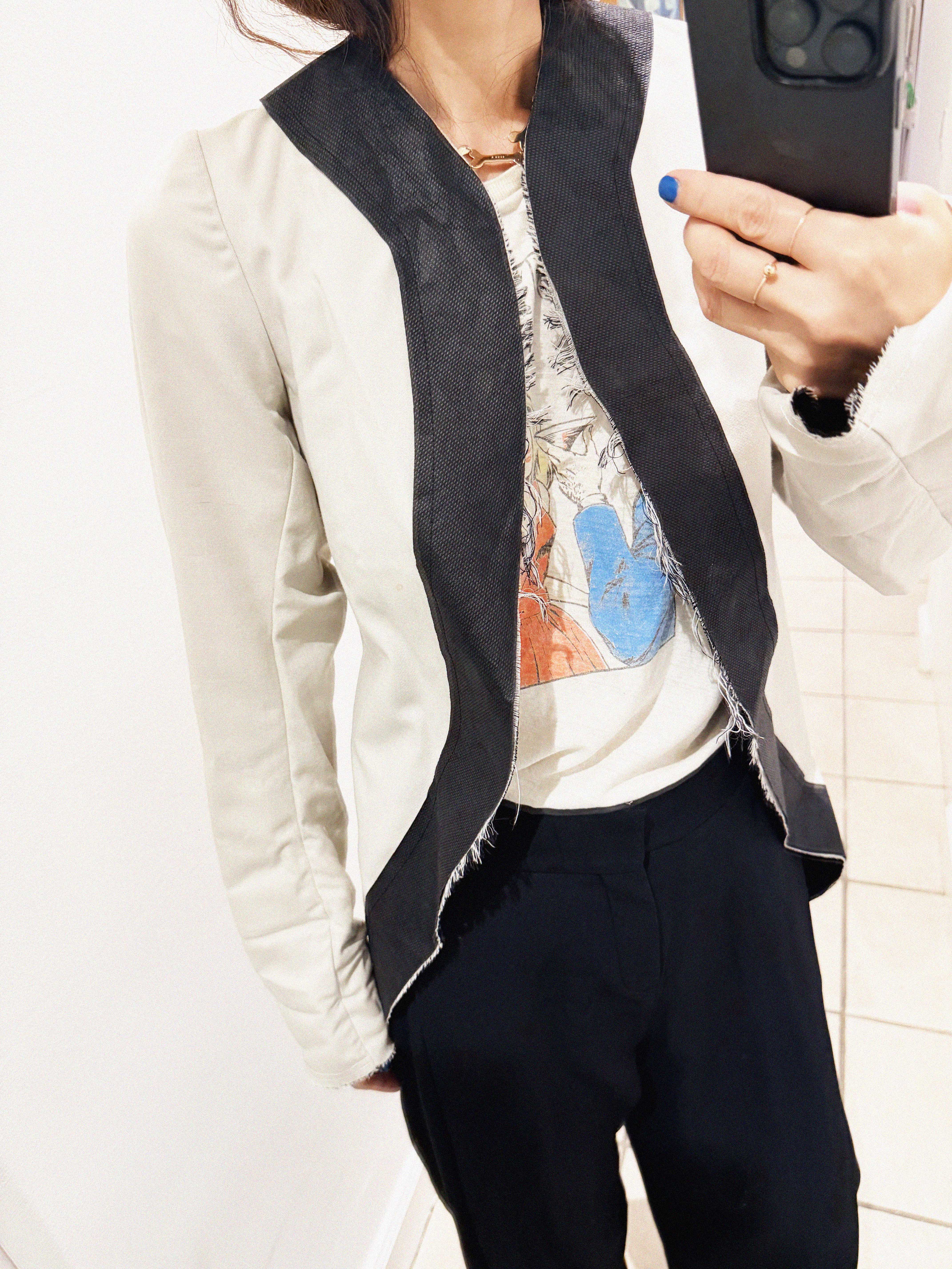 →COMME DES GARÇONS BLACK & LIGHT GREY SCULPTURAL DECONSTRUCTED JACKET← SANG A SELECTS