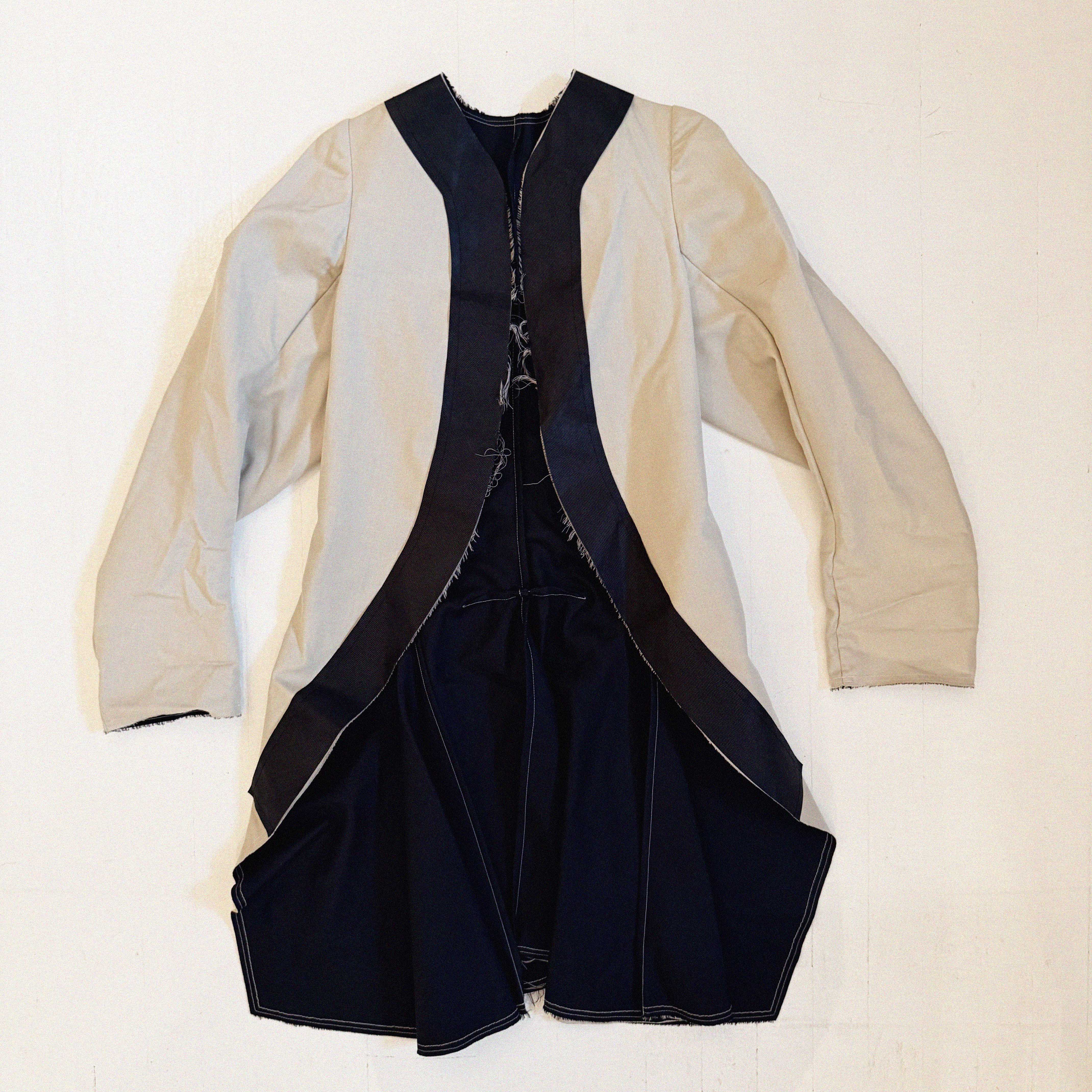 →COMME DES GARÇONS BLACK & LIGHT GREY SCULPTURAL DECONSTRUCTED JACKET← SANG A SELECTS