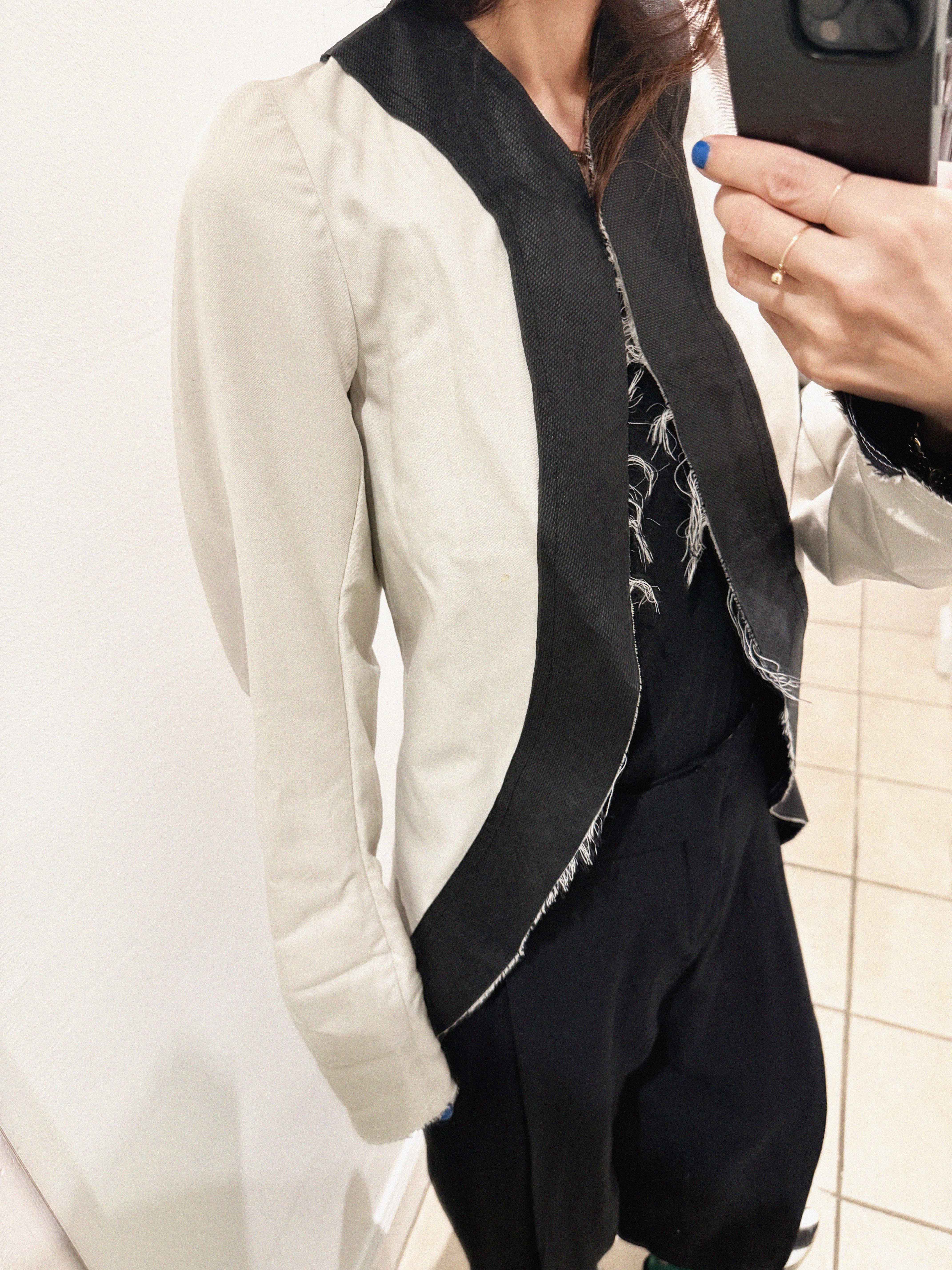 →COMME DES GARÇONS BLACK & LIGHT GREY SCULPTURAL DECONSTRUCTED JACKET← SANG A SELECTS
