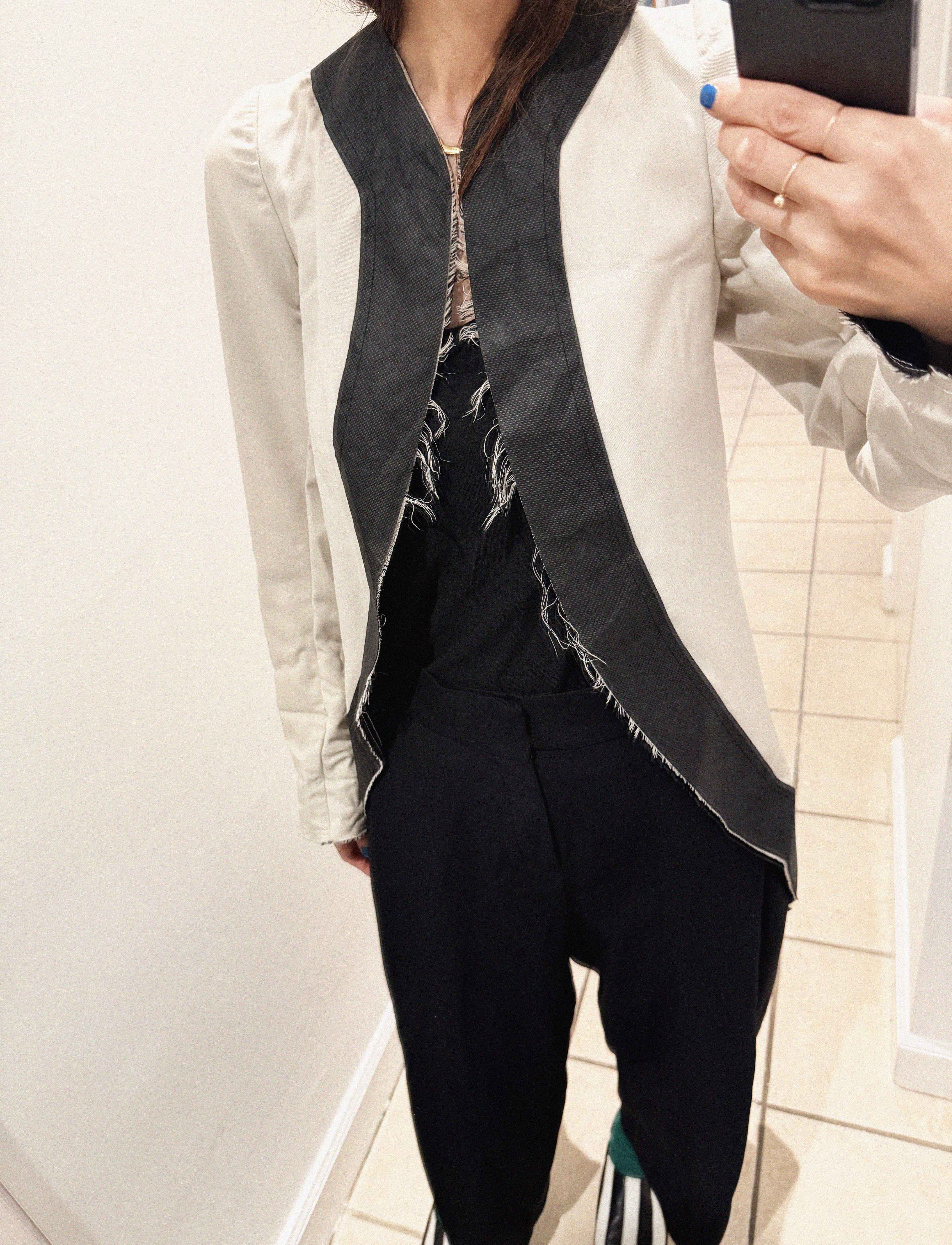 →COMME DES GARÇONS BLACK & LIGHT GREY SCULPTURAL DECONSTRUCTED JACKET← SANG A SELECTS