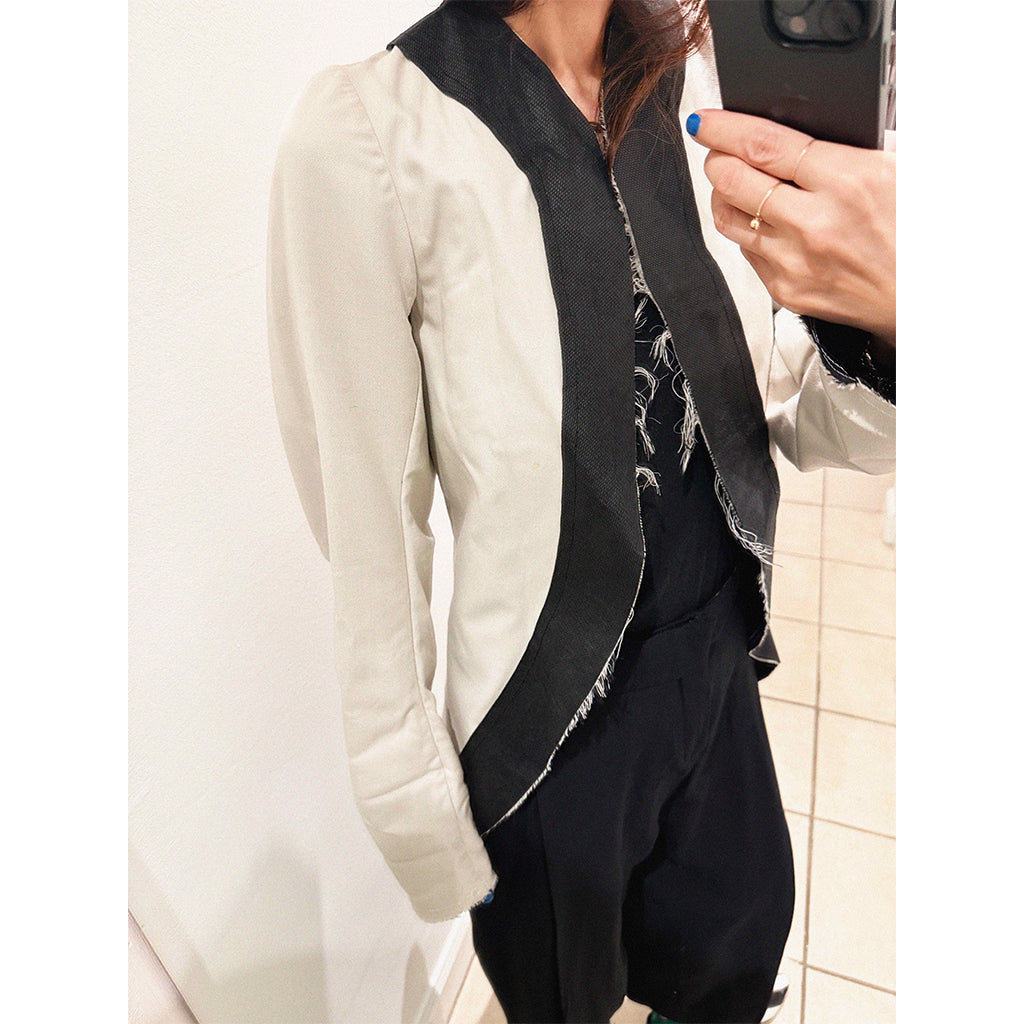 →COMME DES GARÇONS BLACK & LIGHT GREY SCULPTURAL DECONSTRUCTED JACKET← SANG A SELECTS