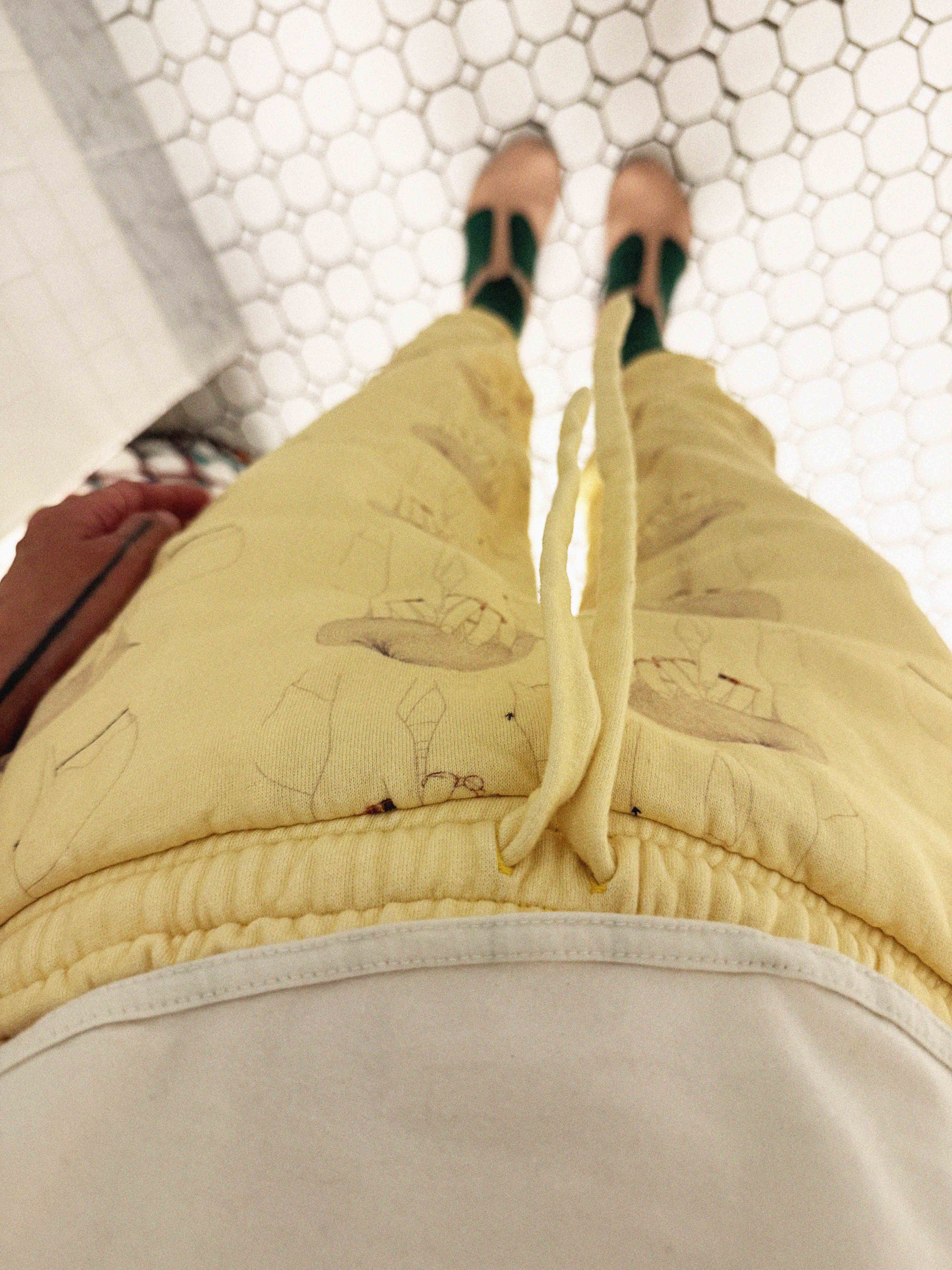 →Covering My Face Sweatpants – Powder Yellow← The Brave Hour