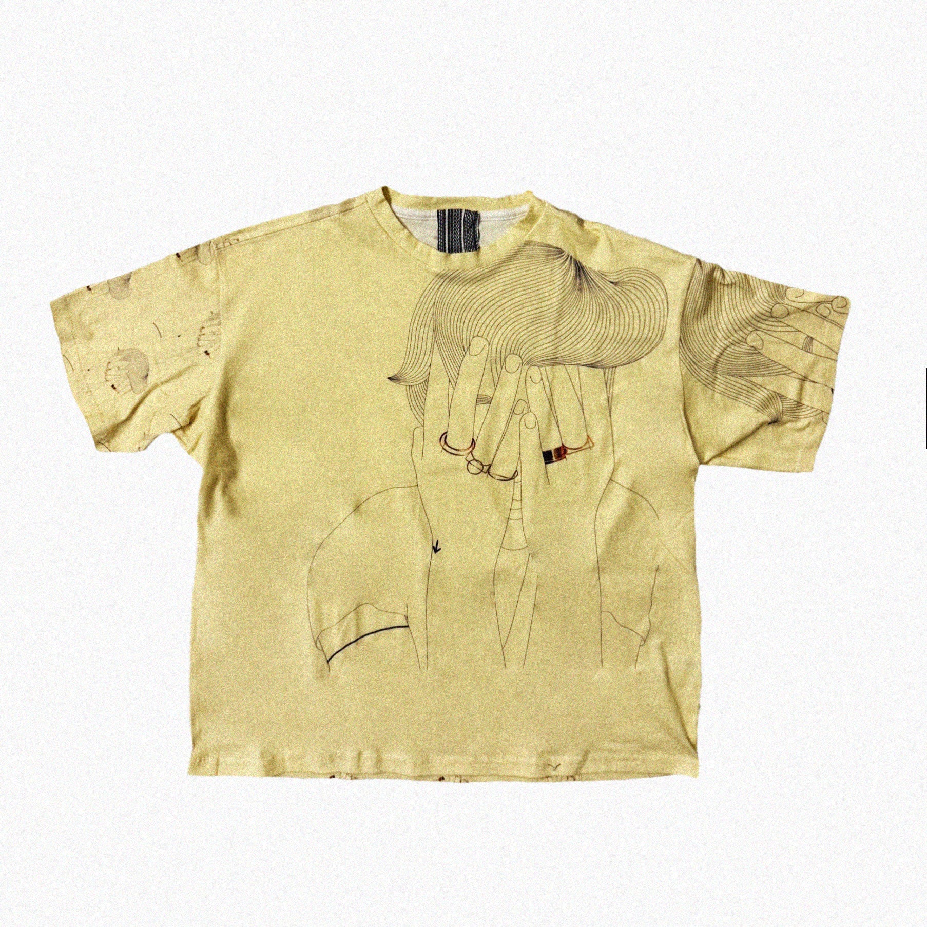 →Covering My Face T-Shirt BIG – Powder Yellow←The Brave Hour