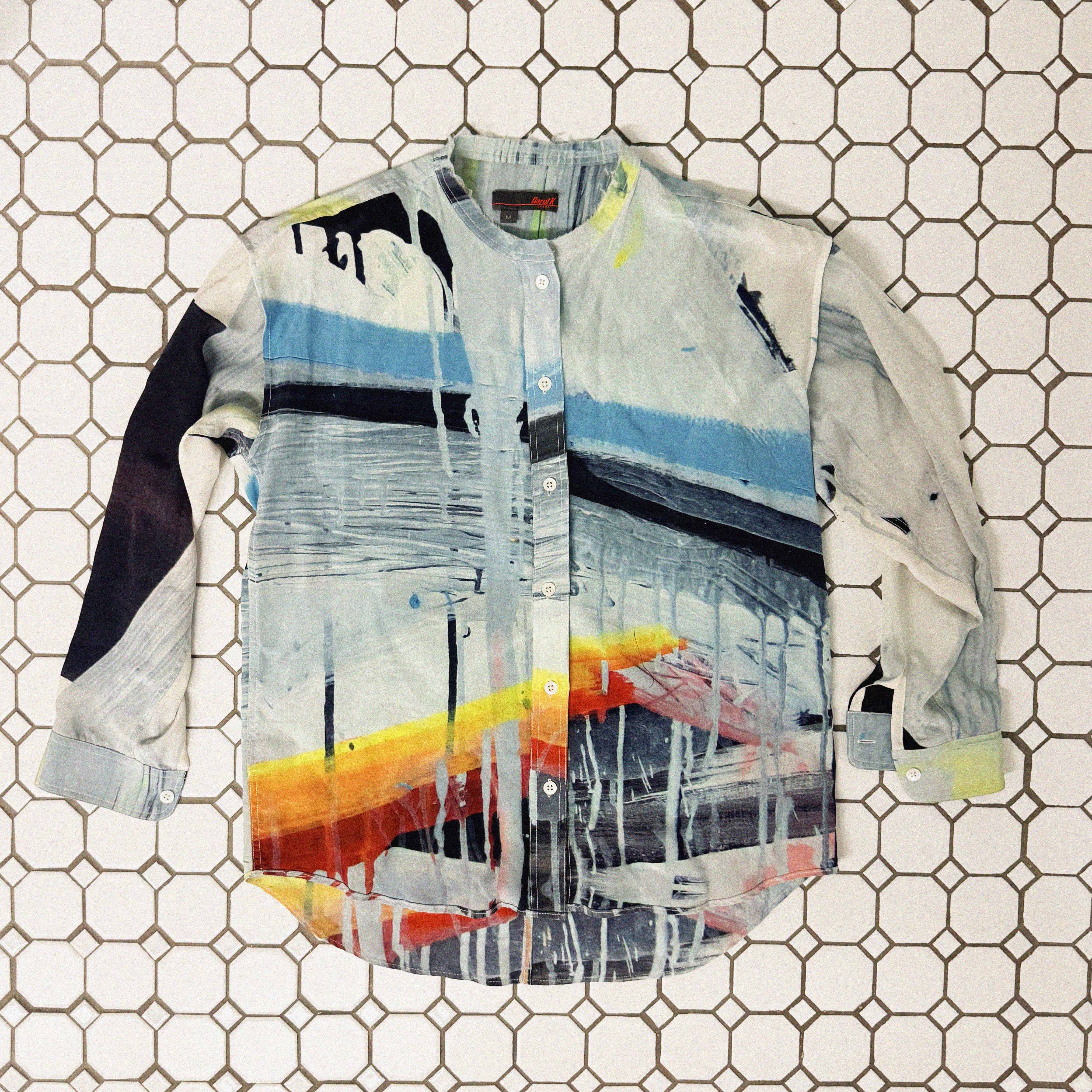 →DARYL K ABSTRACT SILK PAINT SHIRT← SANG A SELECTS
