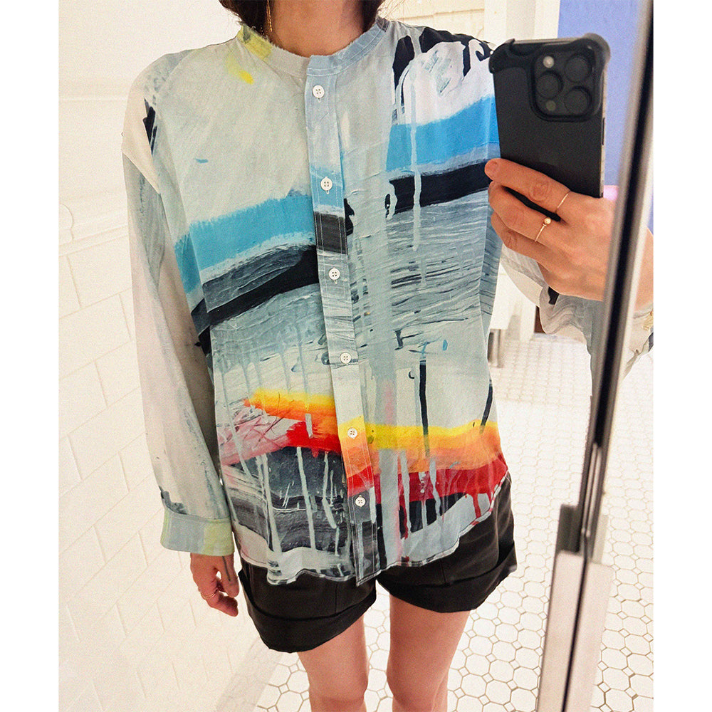 →DARYL K ABSTRACT SILK PAINT SHIRT← SANG A SELECTS