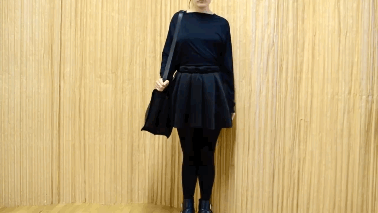 →DUPLE← BLACK CALF LEATHER