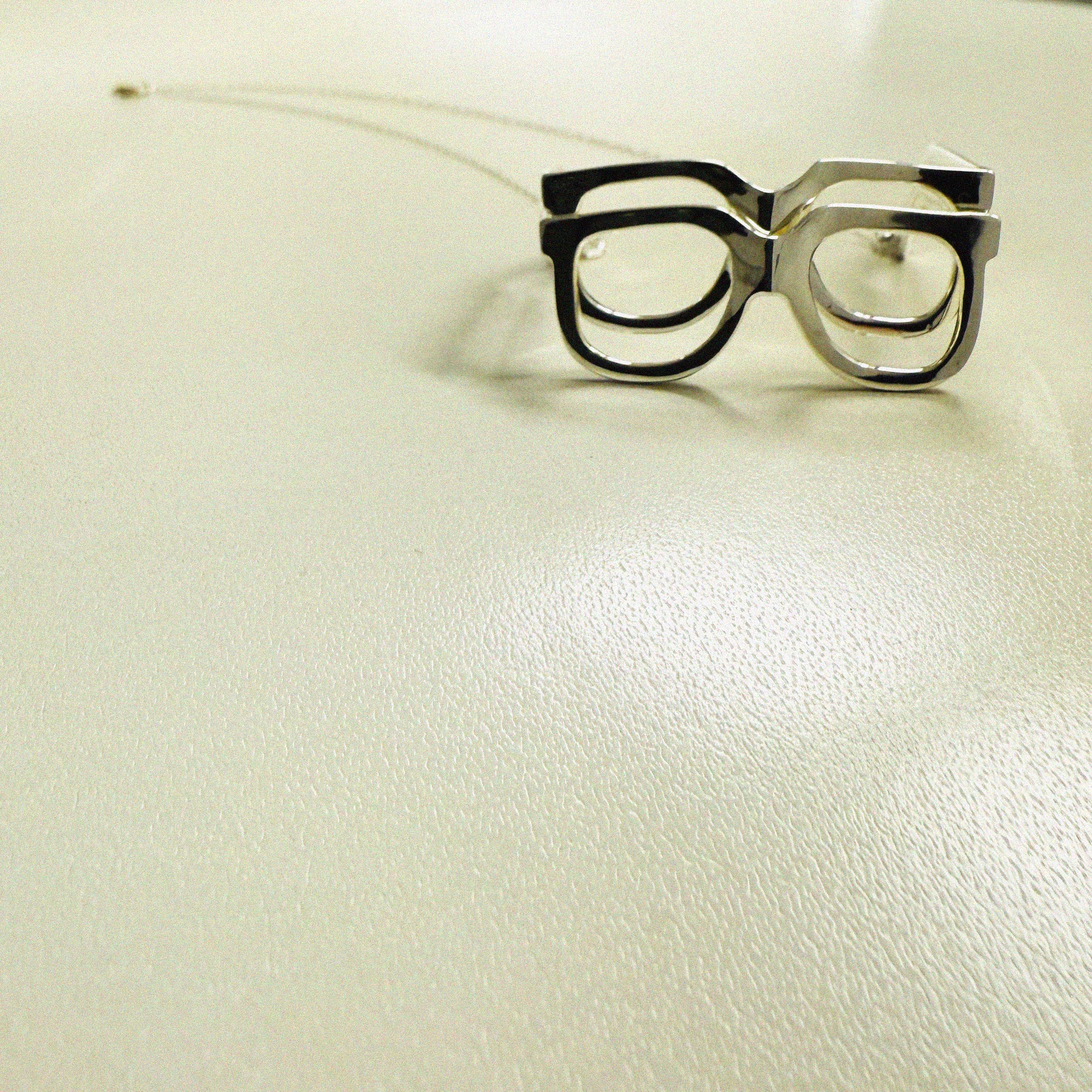 →DOUBLE EYEGLASSES HOLDER NECKLACE STERLING SILVER← NECKLACE
