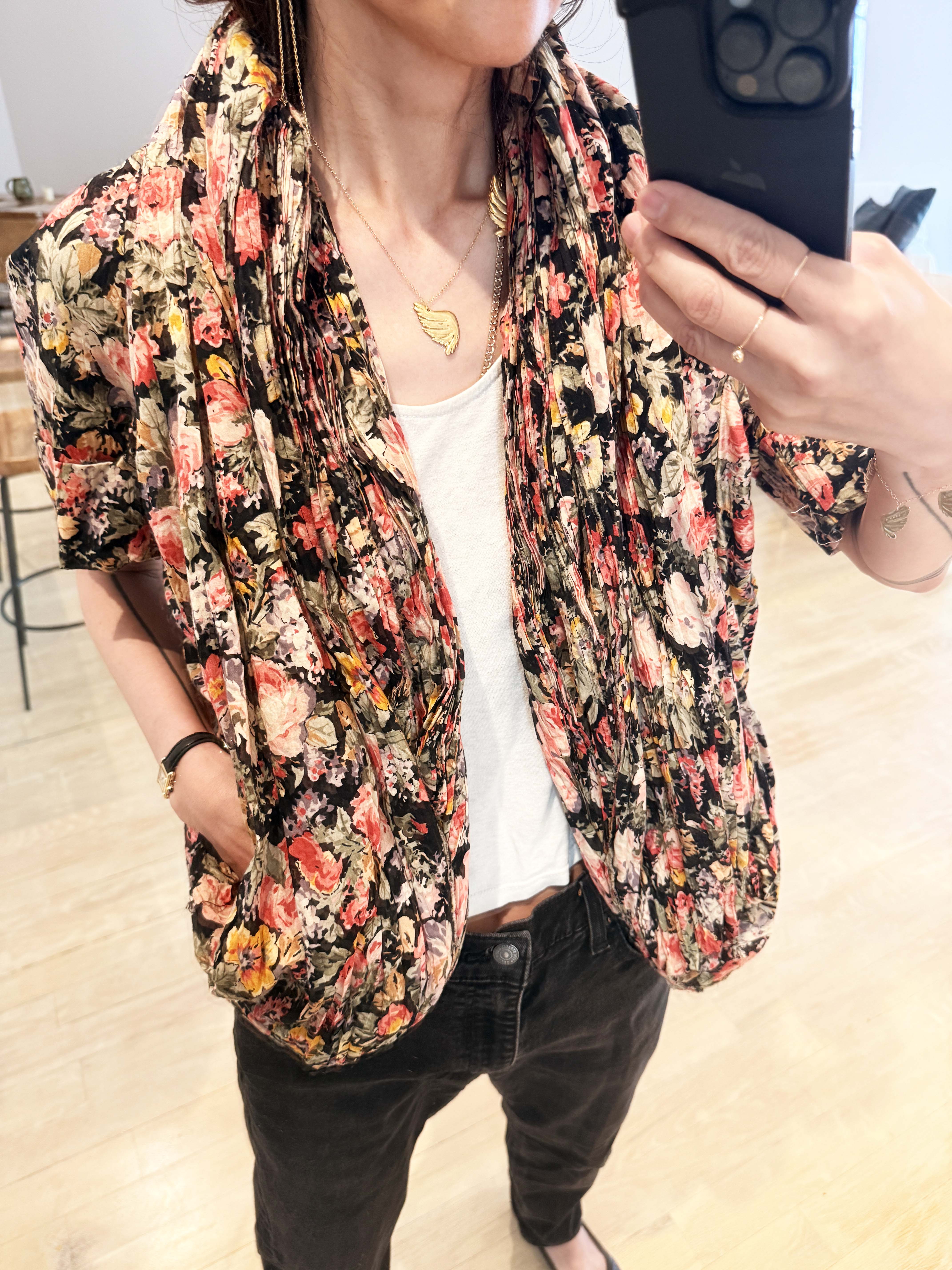 →JUNYA WATANABE COMME DES GARÇONS FLORAL PLEATED JACKET← SANG A SELECTS