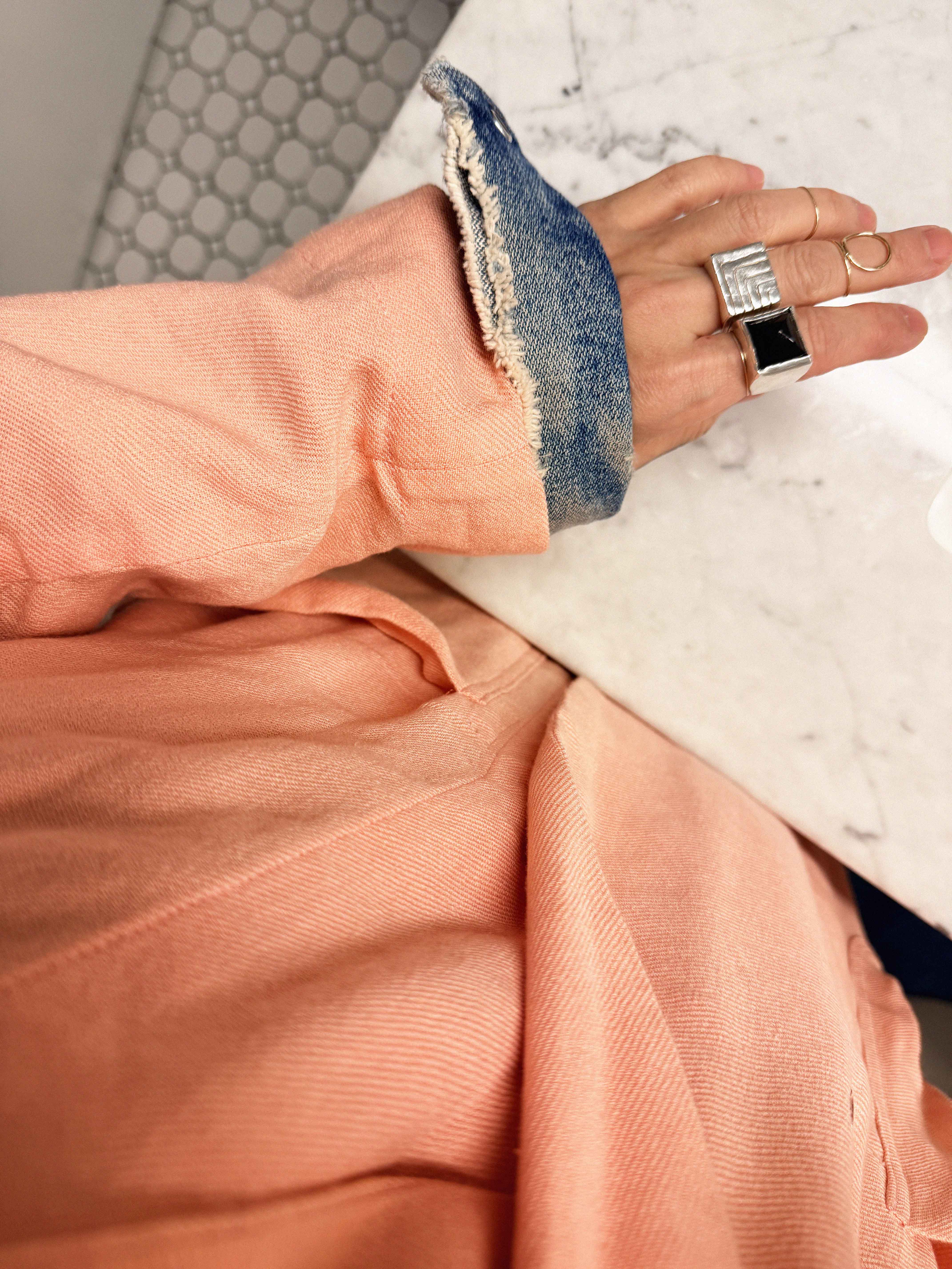 →MM6 MAISON MARGIELA PEACH OVERSIZED LONG JACKET← SANG A SELECTS