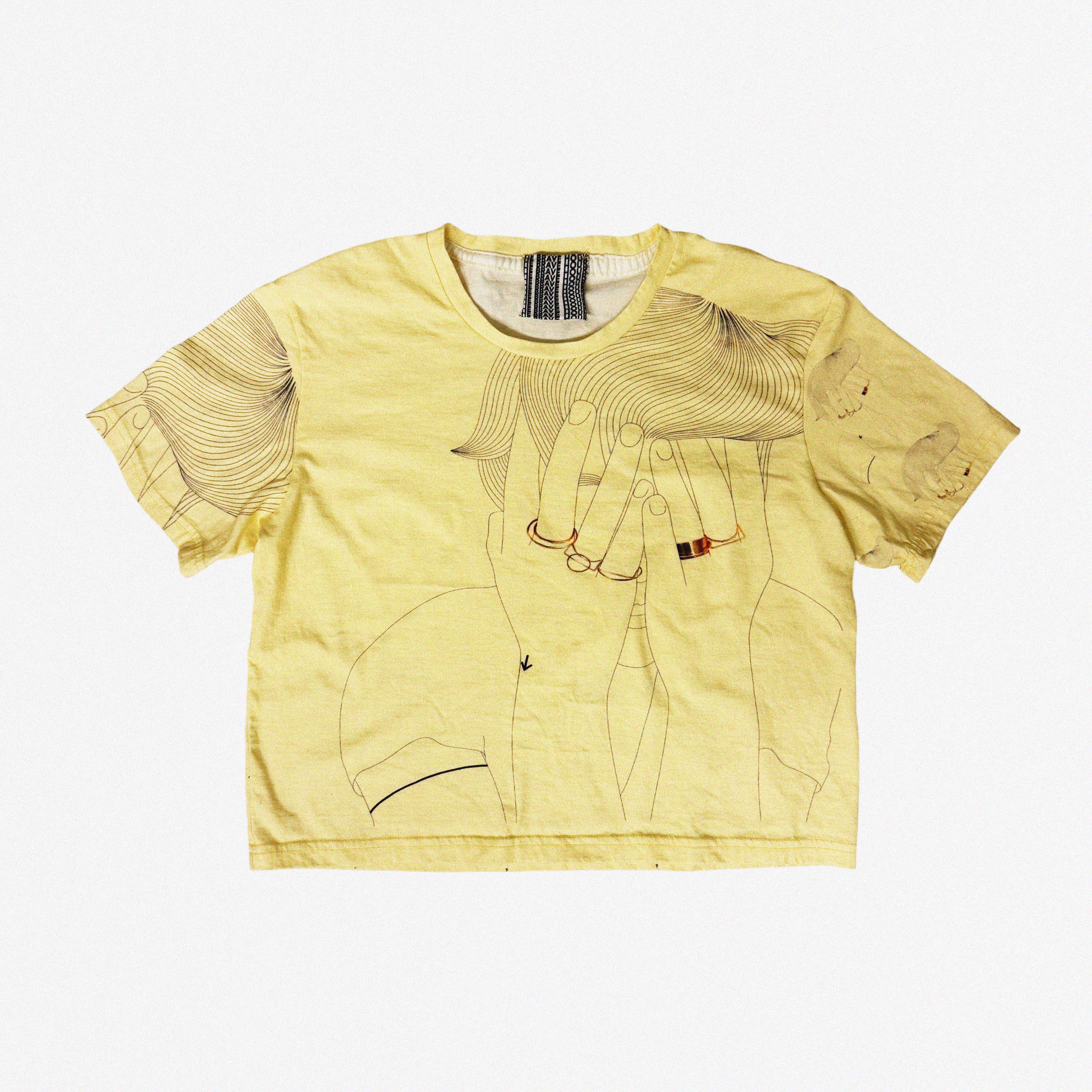 →Covering My Face T-Shirt REGULAR – Powder Yellow←The Brave Hour