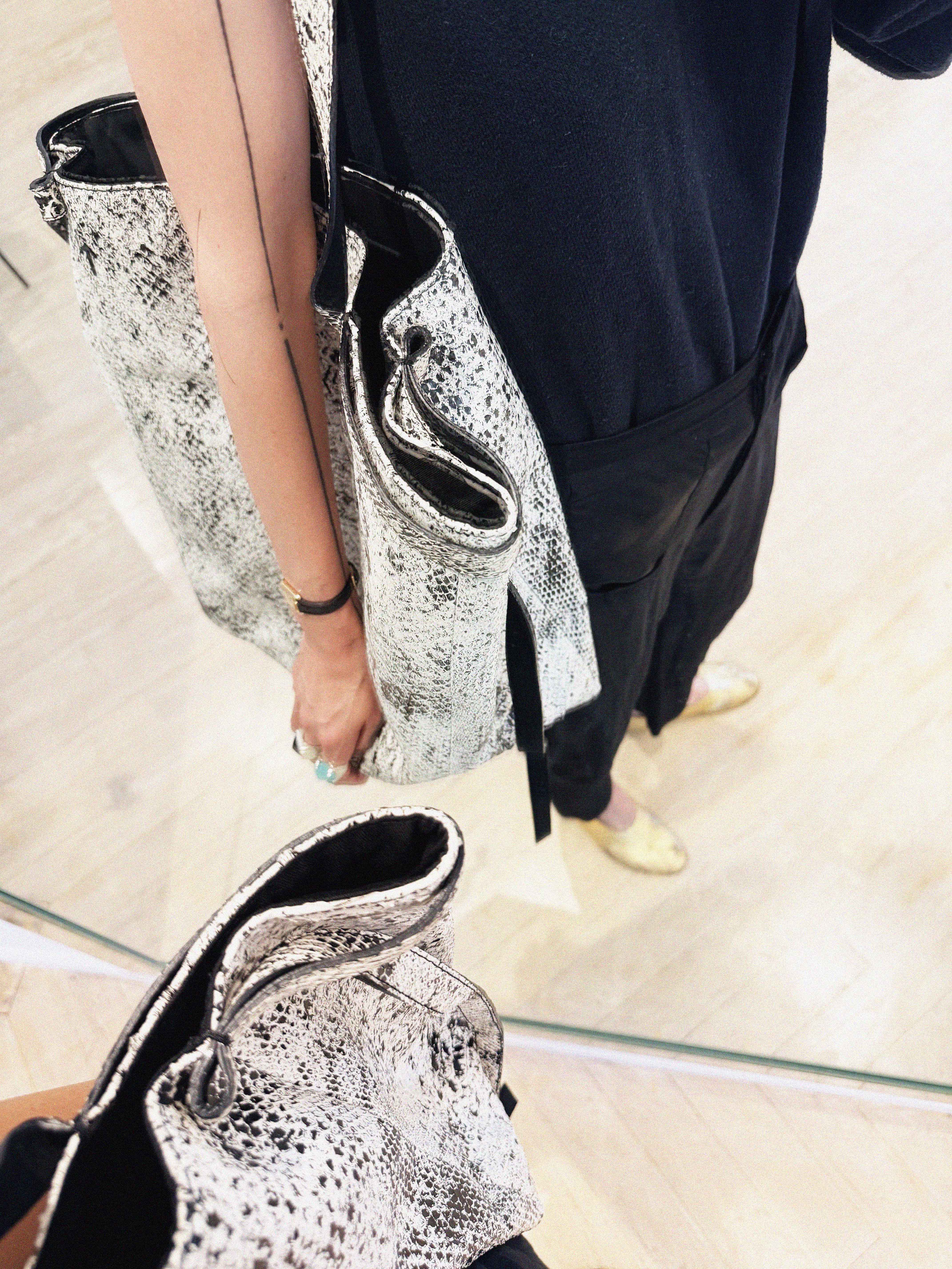 →FLOW← BLACK + WHITE HAND PAINTED-ART PYTHON