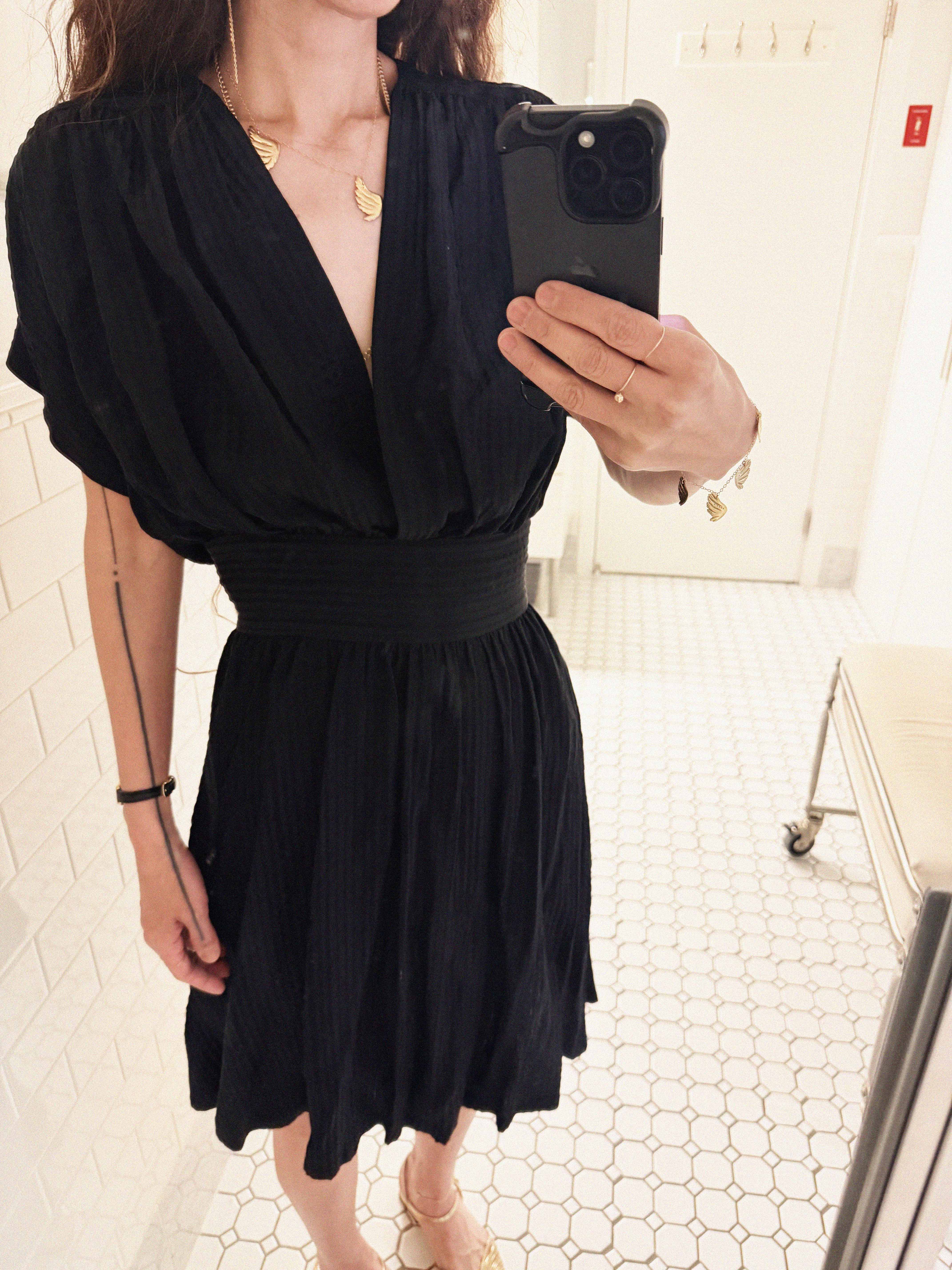 →BALENCIAGA BLACK SILK DRESS← SANG A SELECTS