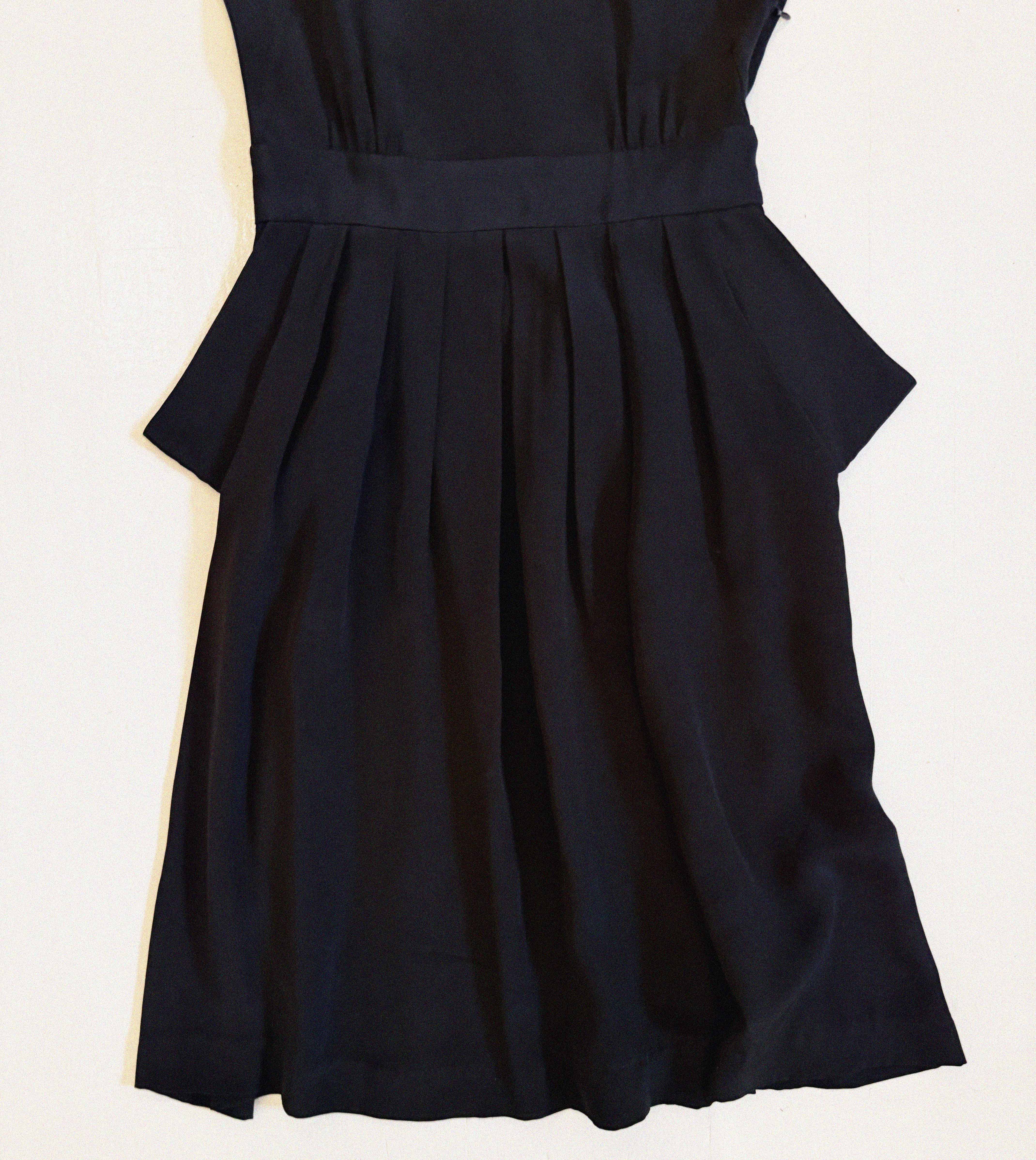 →BALENCIAGA BLACK SILK PLEATED POCKET DRESS← SANG A SELECTS