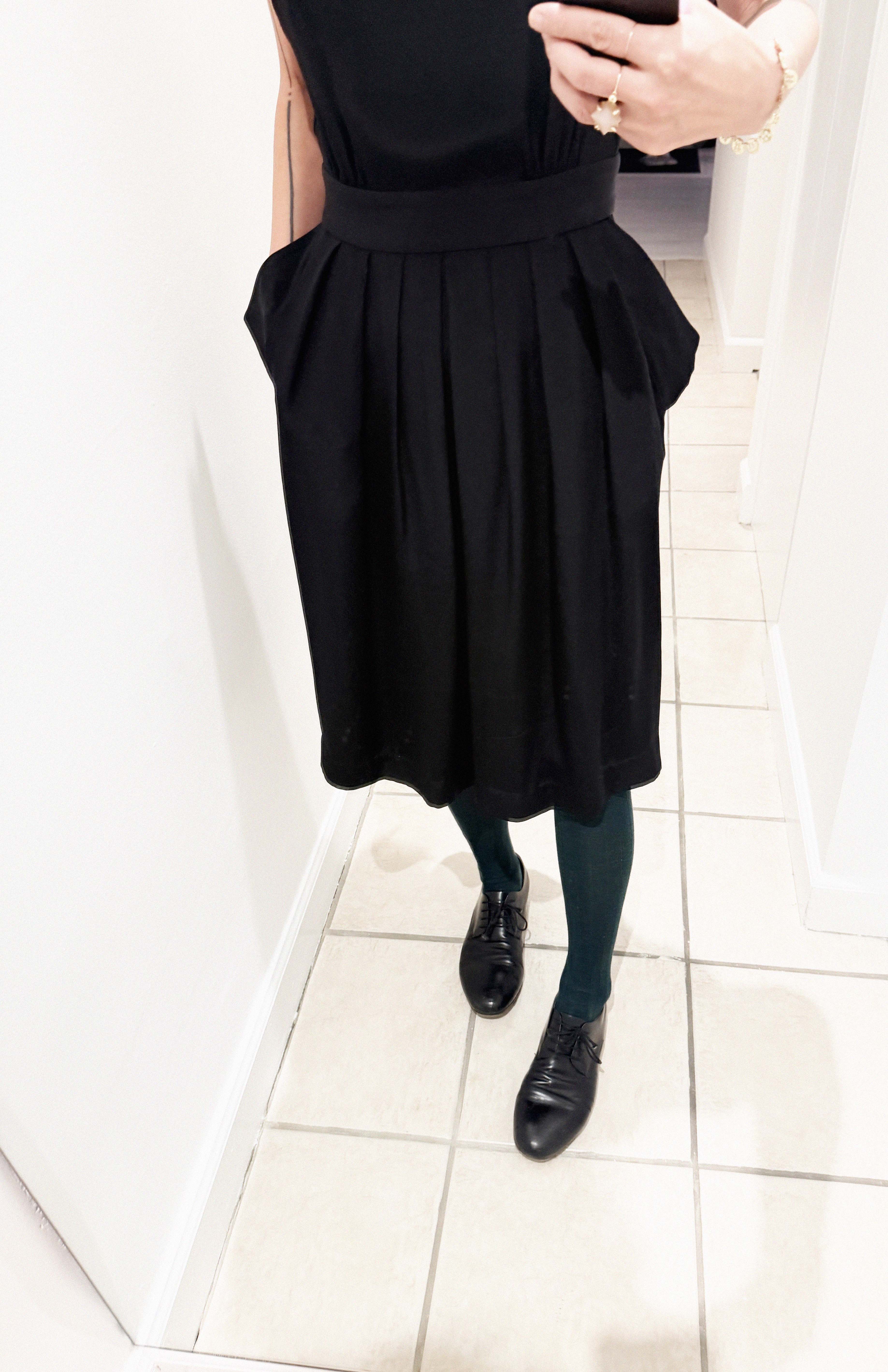 →BALENCIAGA BLACK SILK PLEATED POCKET DRESS← SANG A SELECTS