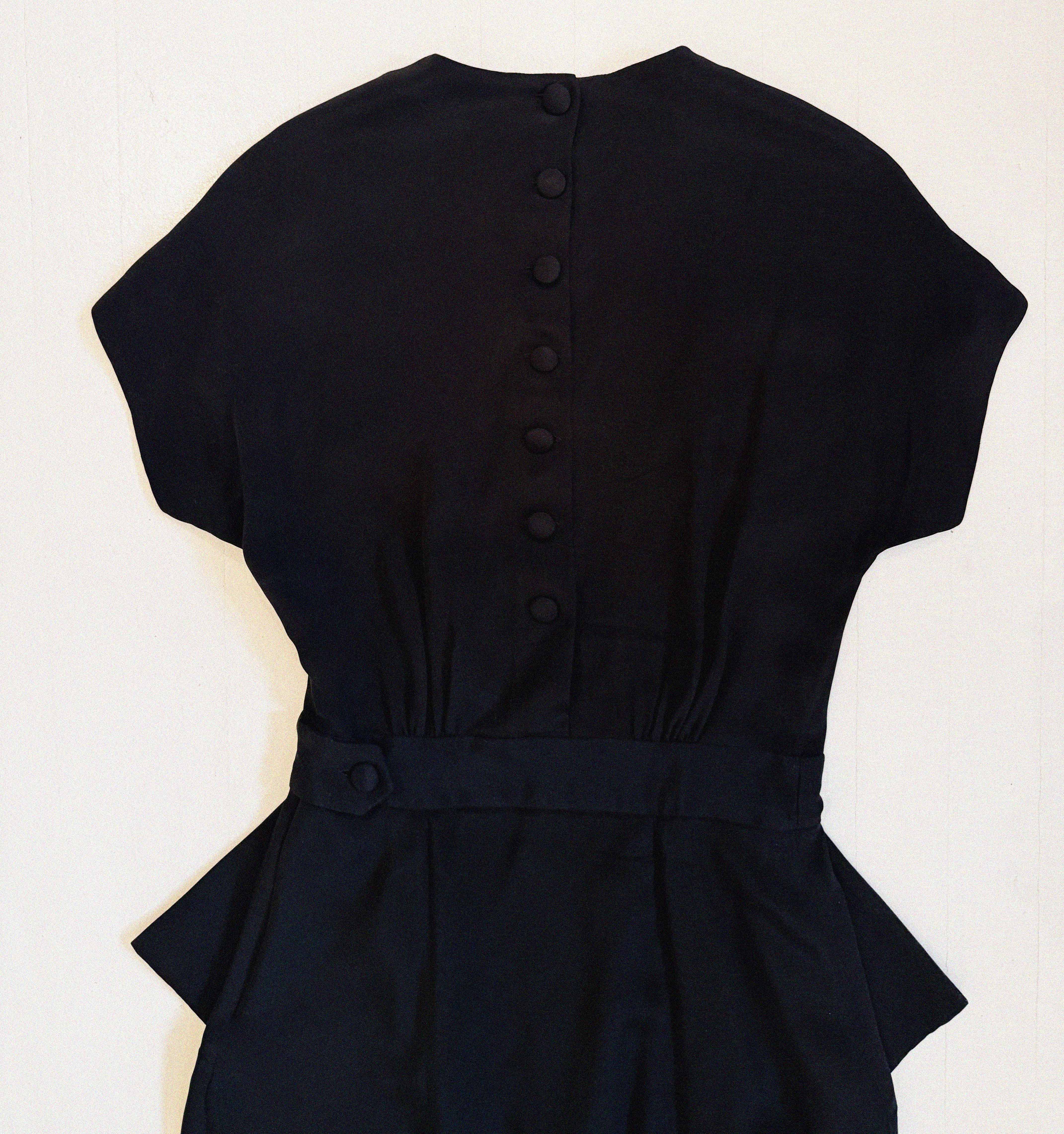 →BALENCIAGA BLACK SILK PLEATED POCKET DRESS← SANG A SELECTS