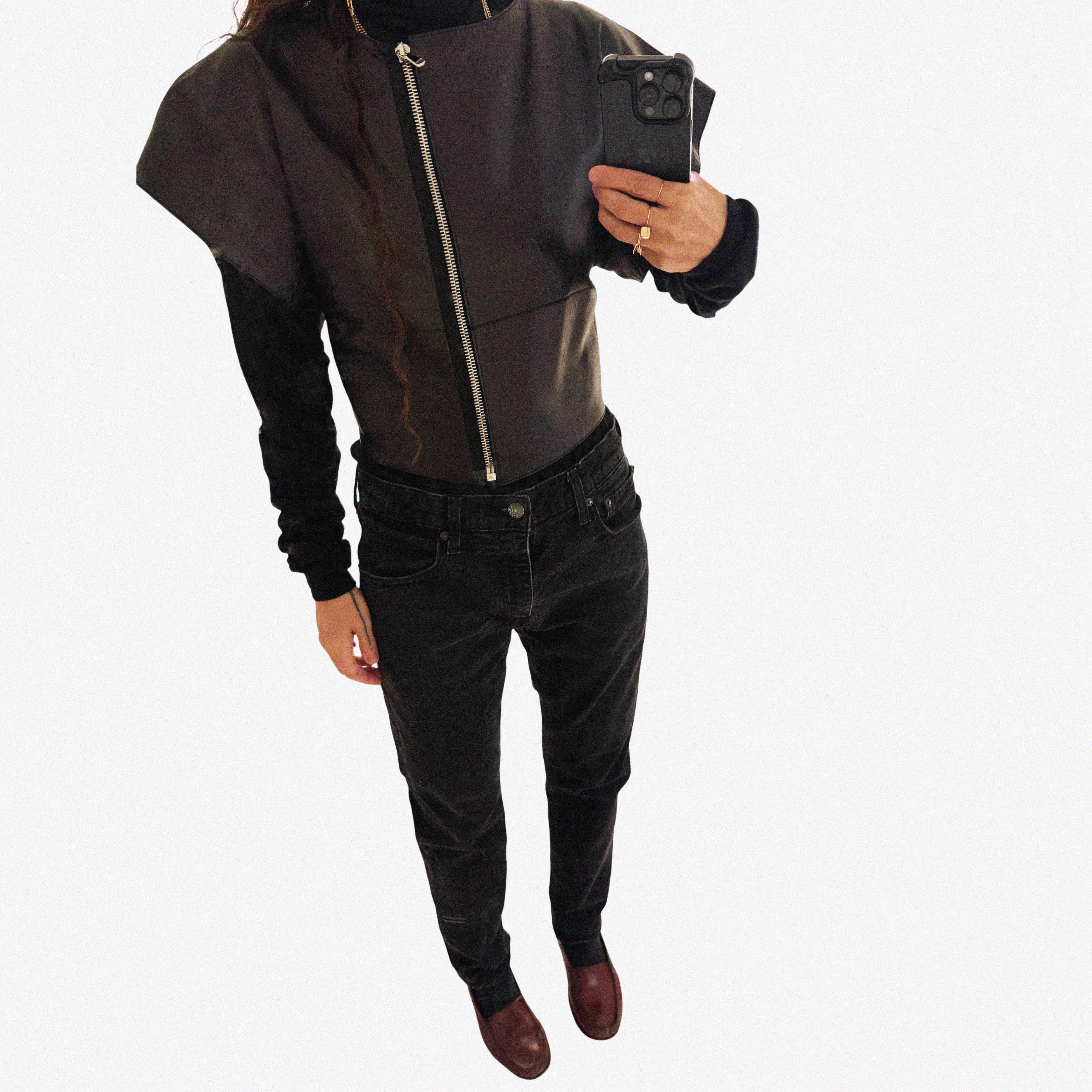 →BALENCIAGA SCULPTED LEATHER JACKET← SANG A SELECTS