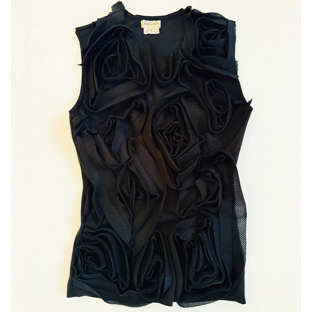 →COMME DES GARÇONS BLACK SCULPTURAL ROSE VEST← SANG A SELECTS