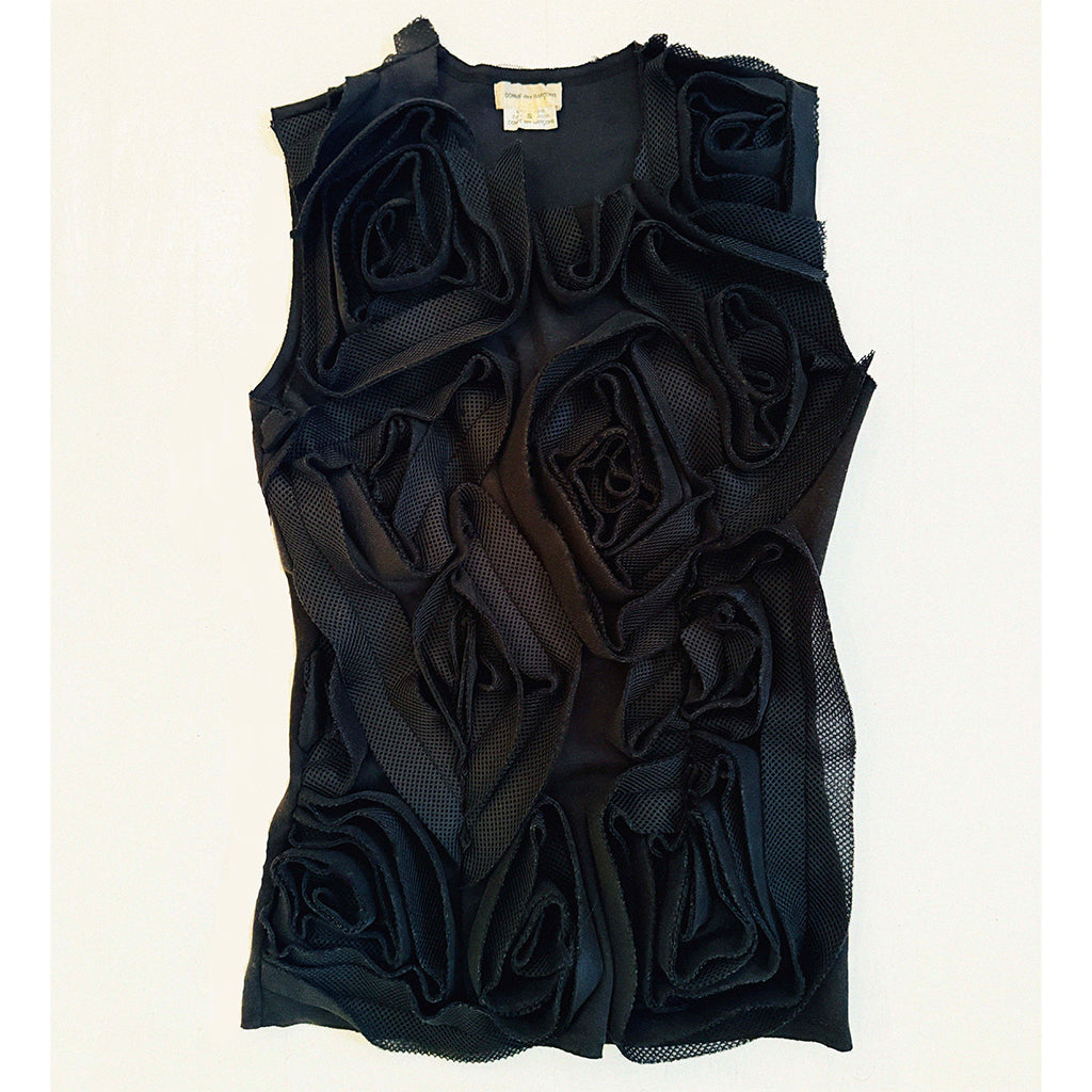 →COMME DES GARÇONS BLACK SCULPTURAL ROSE VEST← SANG A SELECTS