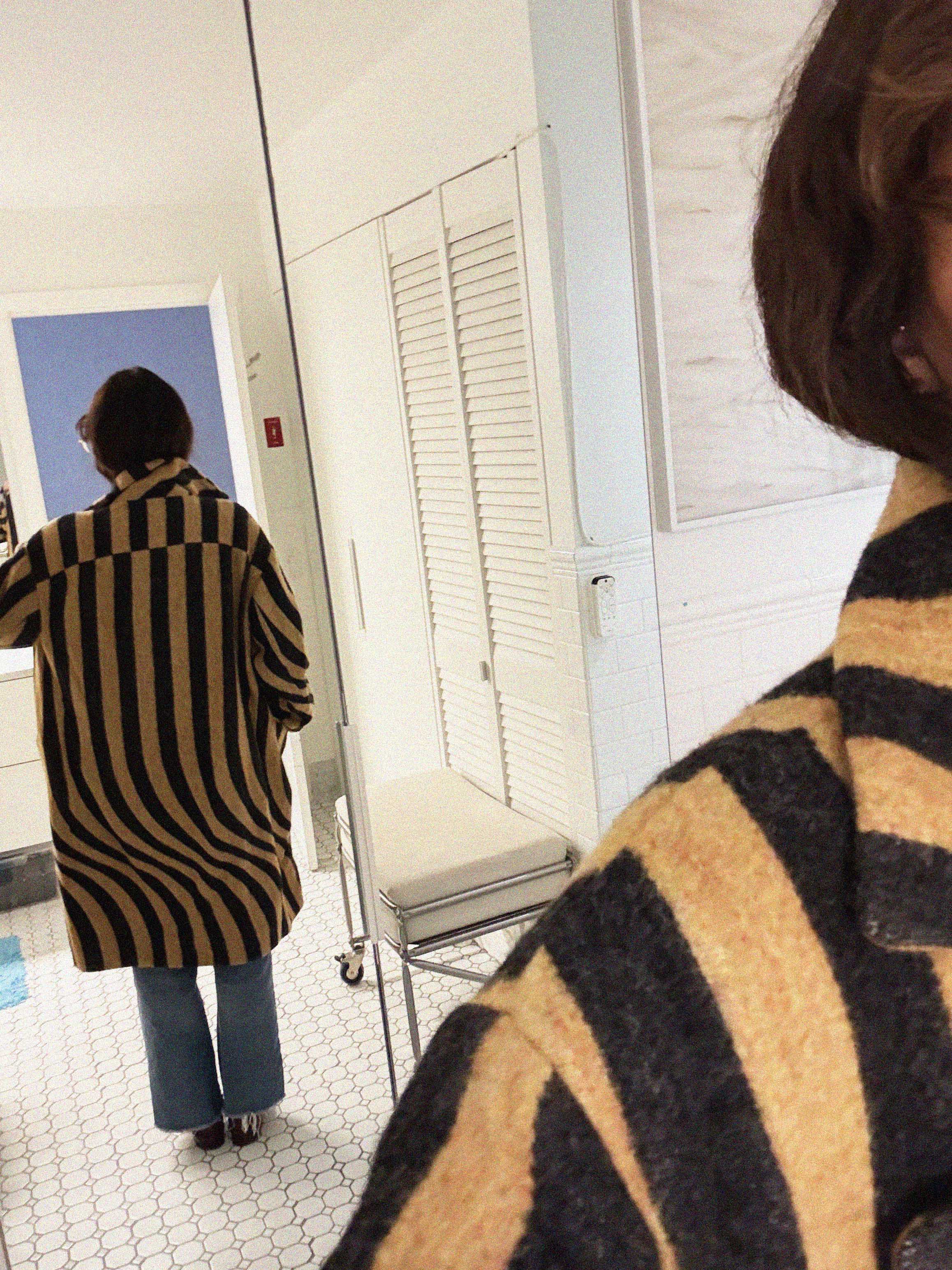 →DRIES VAN NOTEN GRAPHIC STRIPE WOOL COAT← SANG A SELECTS
