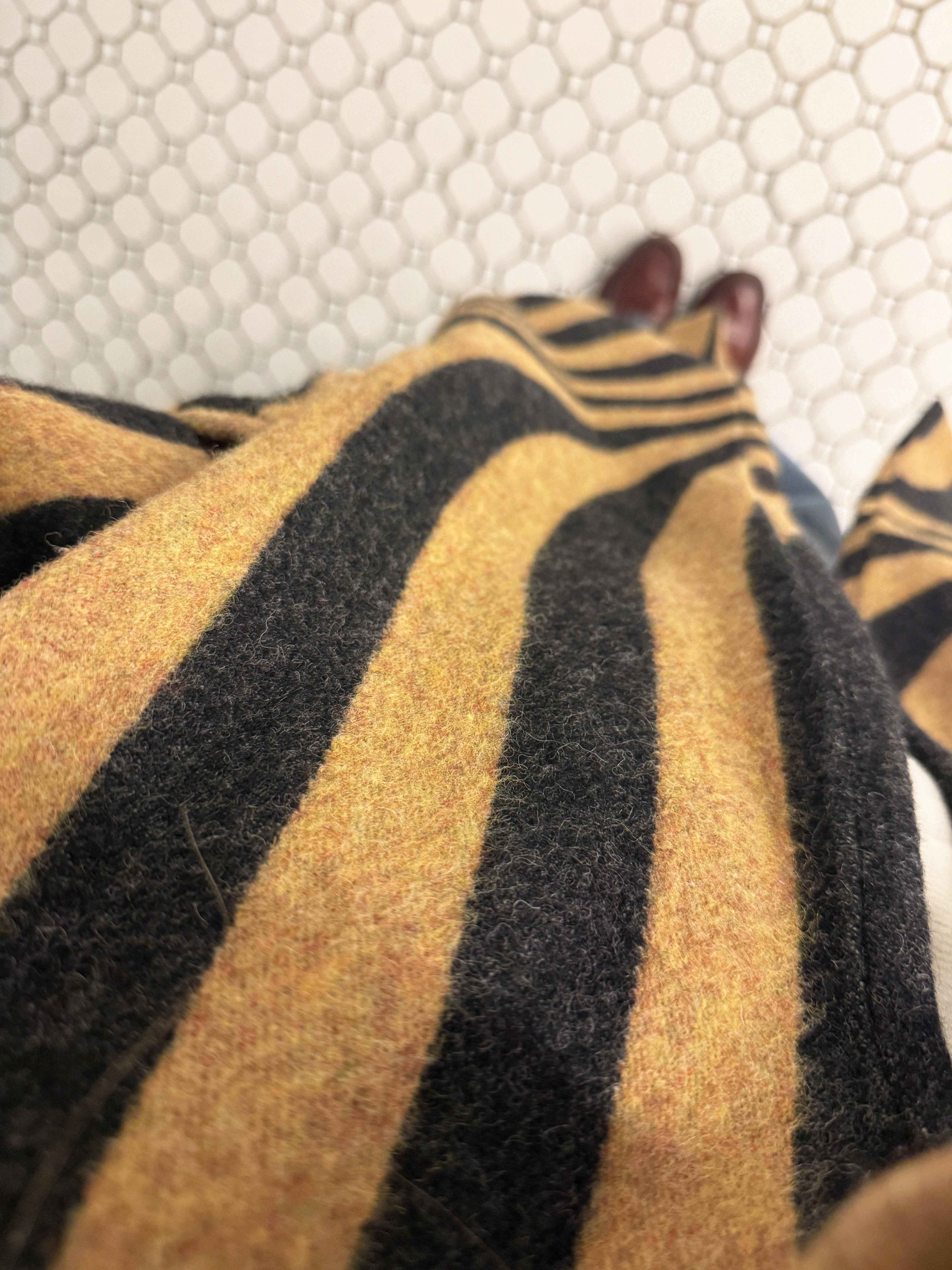 →DRIES VAN NOTEN GRAPHIC STRIPE WOOL COAT← SANG A SELECTS