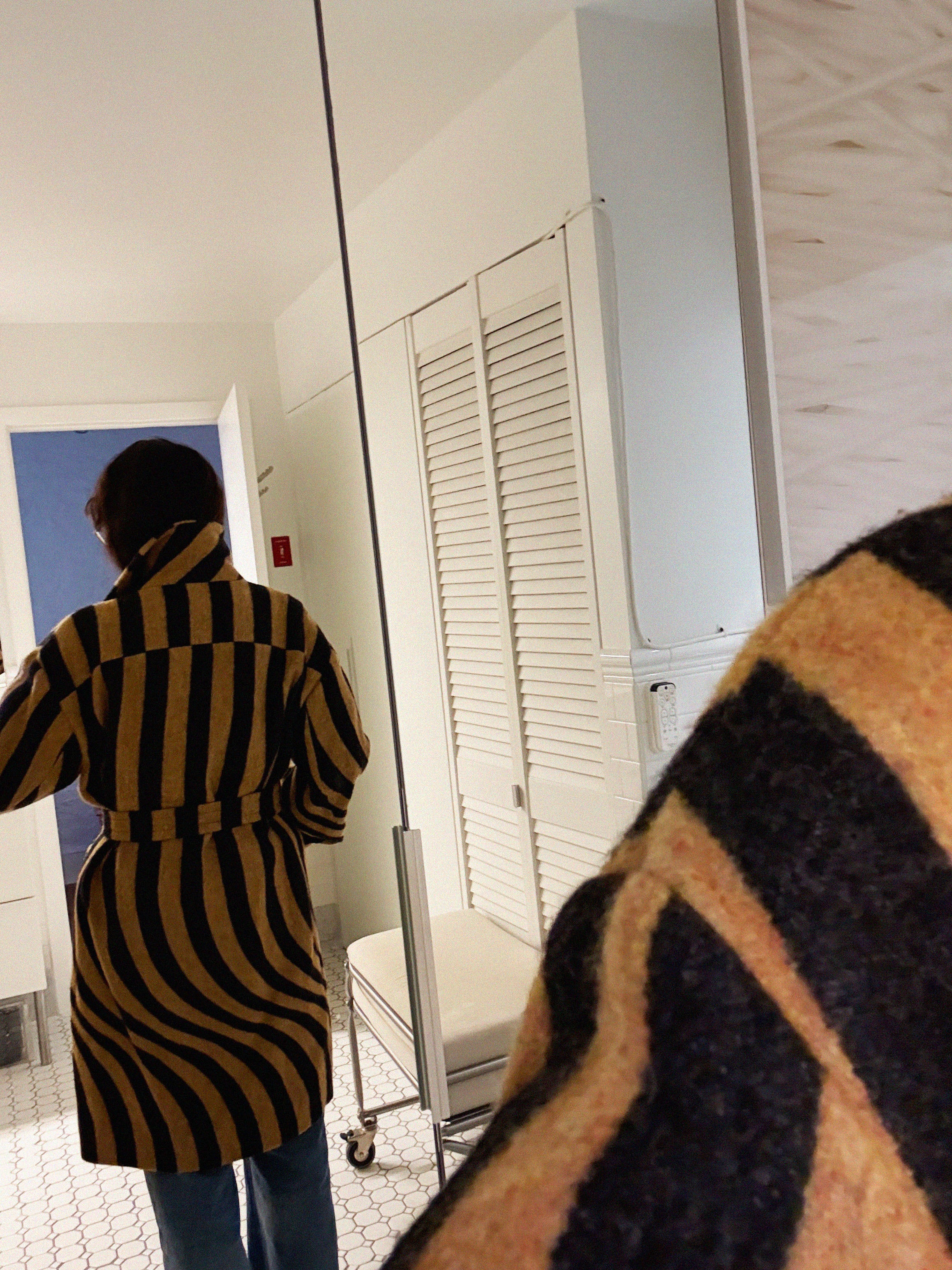 →DRIES VAN NOTEN GRAPHIC STRIPE WOOL COAT← SANG A SELECTS