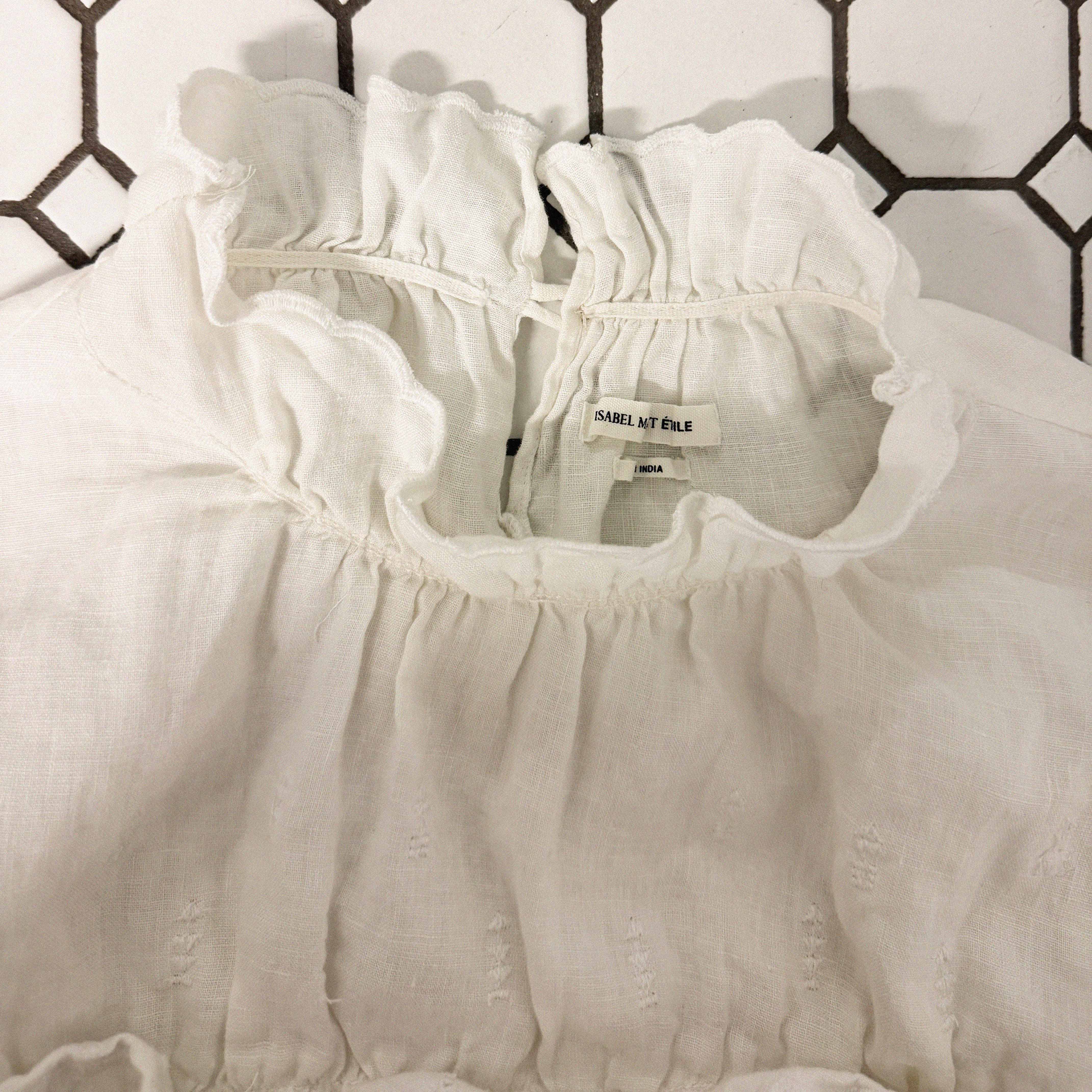 →ISABEL MARANT LINEN RUFFLE BLOUSE← SANG A SELECTS