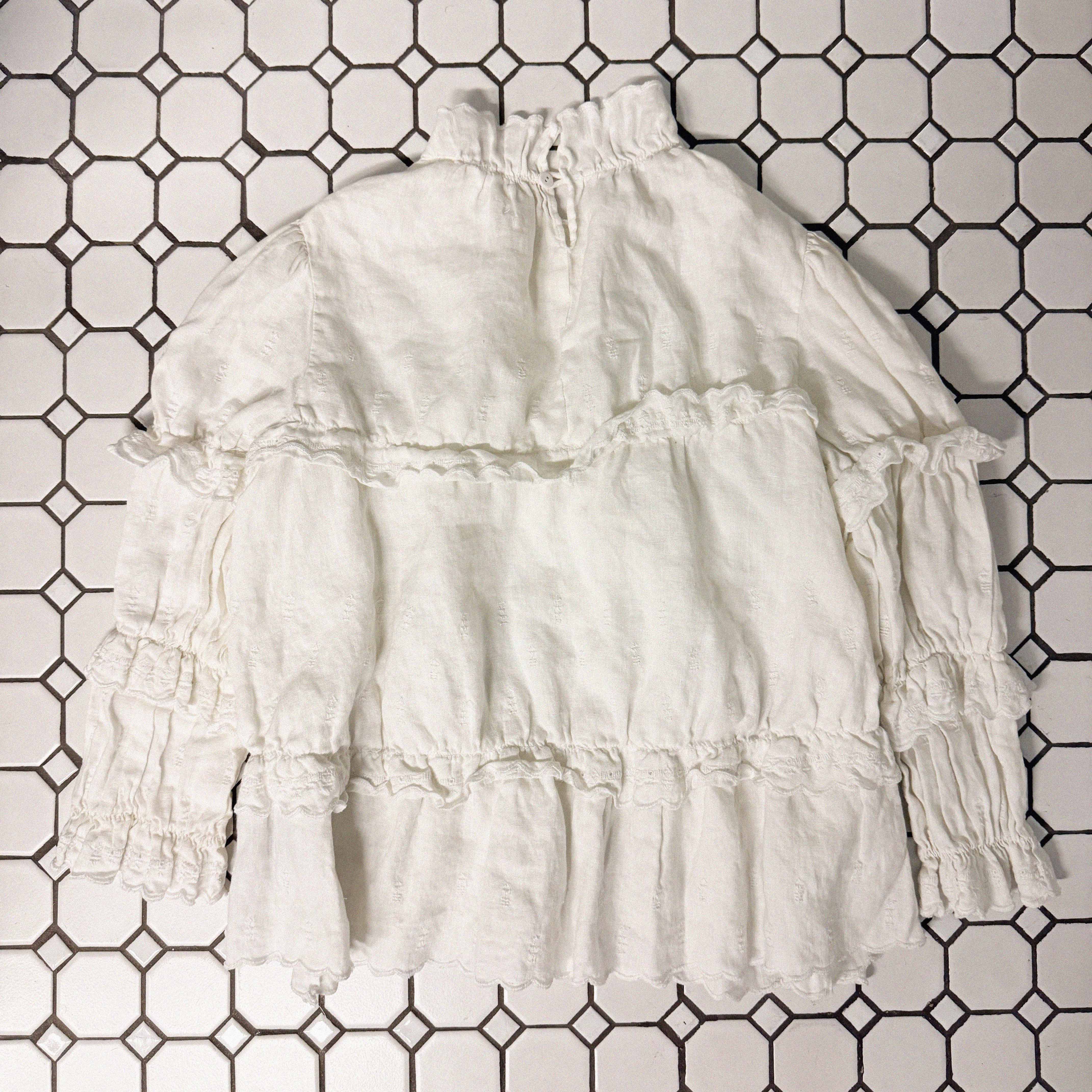→ISABEL MARANT LINEN RUFFLE BLOUSE← SANG A SELECTS
