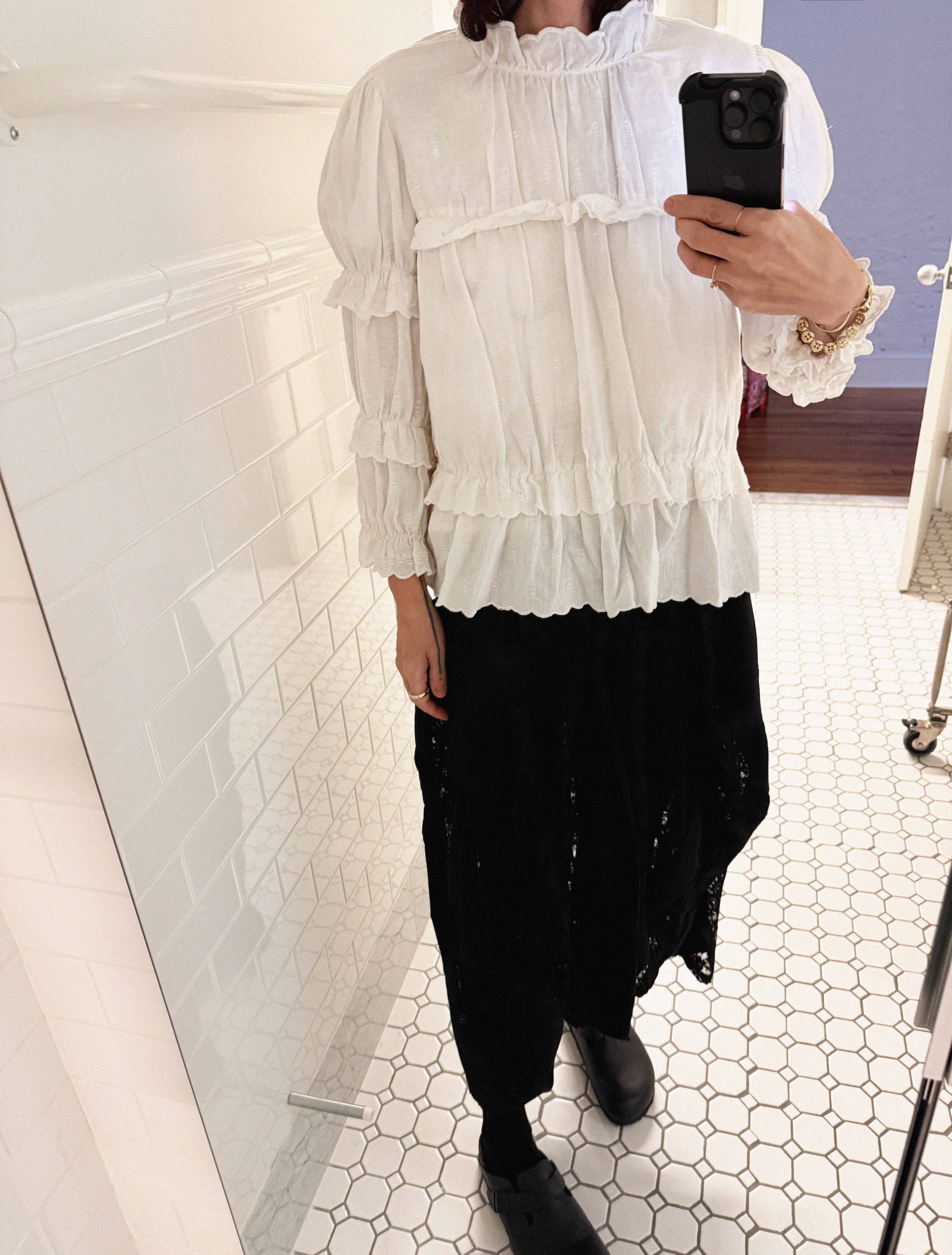 →ISABEL MARANT LINEN RUFFLE BLOUSE← SANG A SELECTS