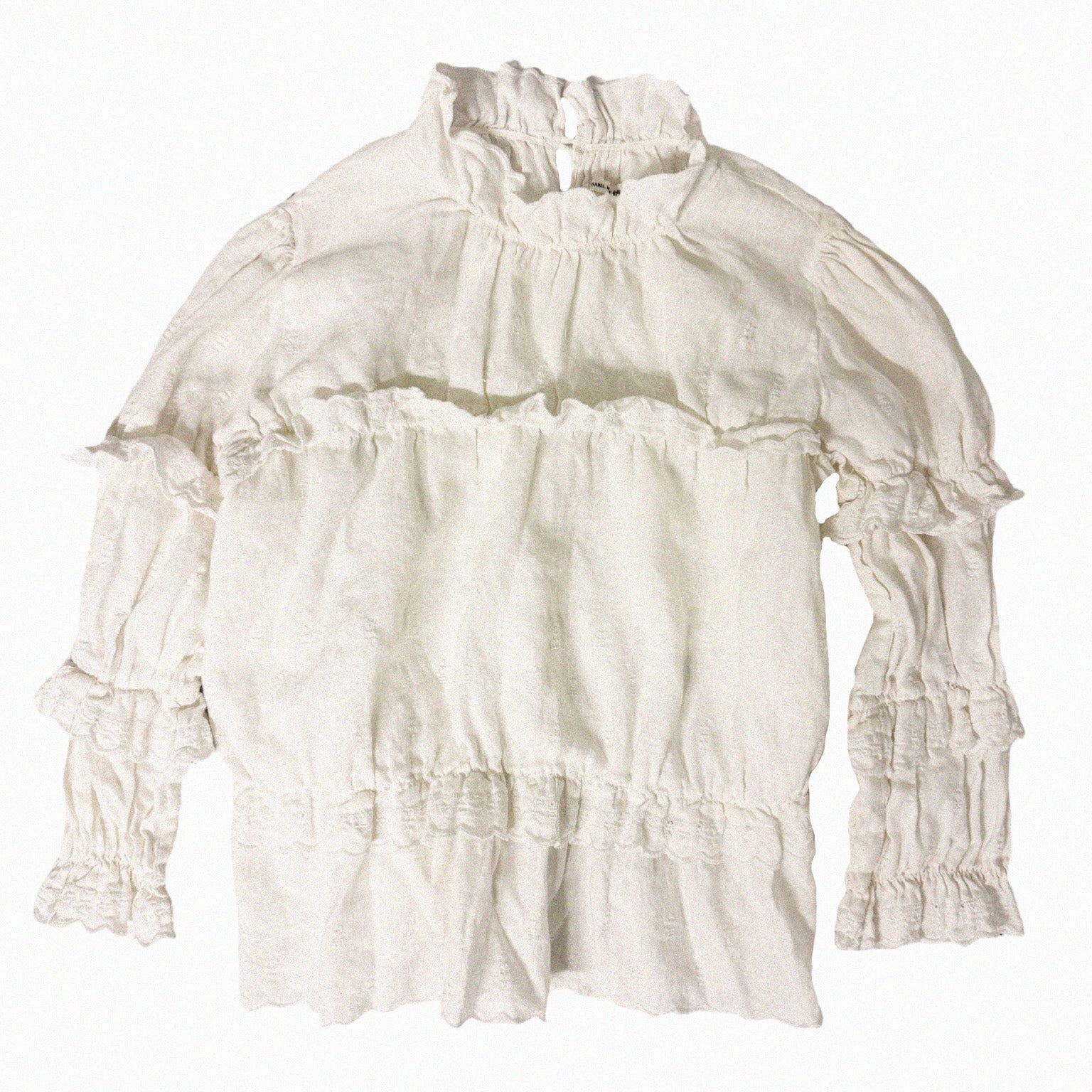 →ISABEL MARANT LINEN RUFFLE BLOUSE← SANG A SELECTS