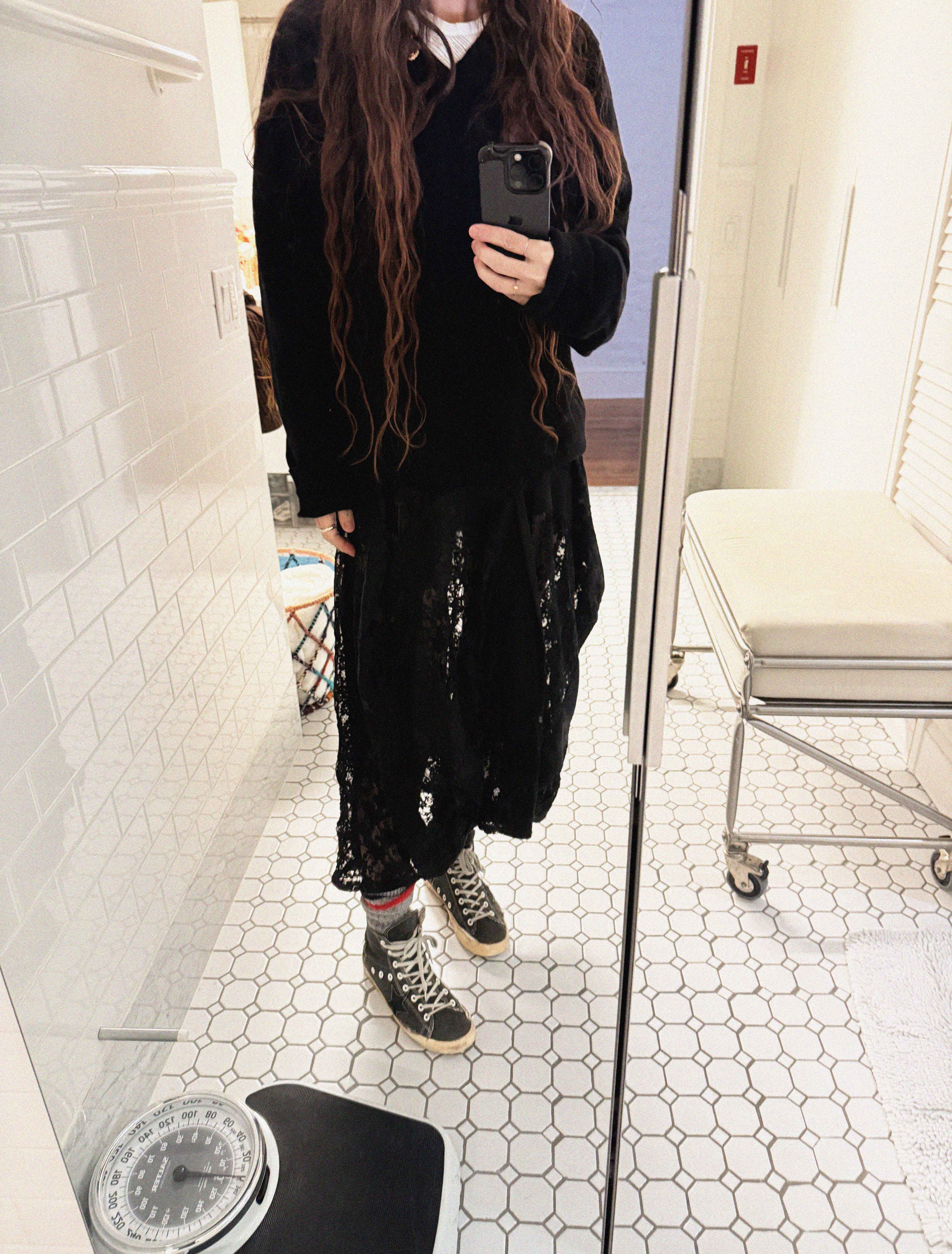 →JUNYA WATANABE COMME DES GARÇONS LACE PATCHWORK MIDI SKIRT← SANG A SELECTS