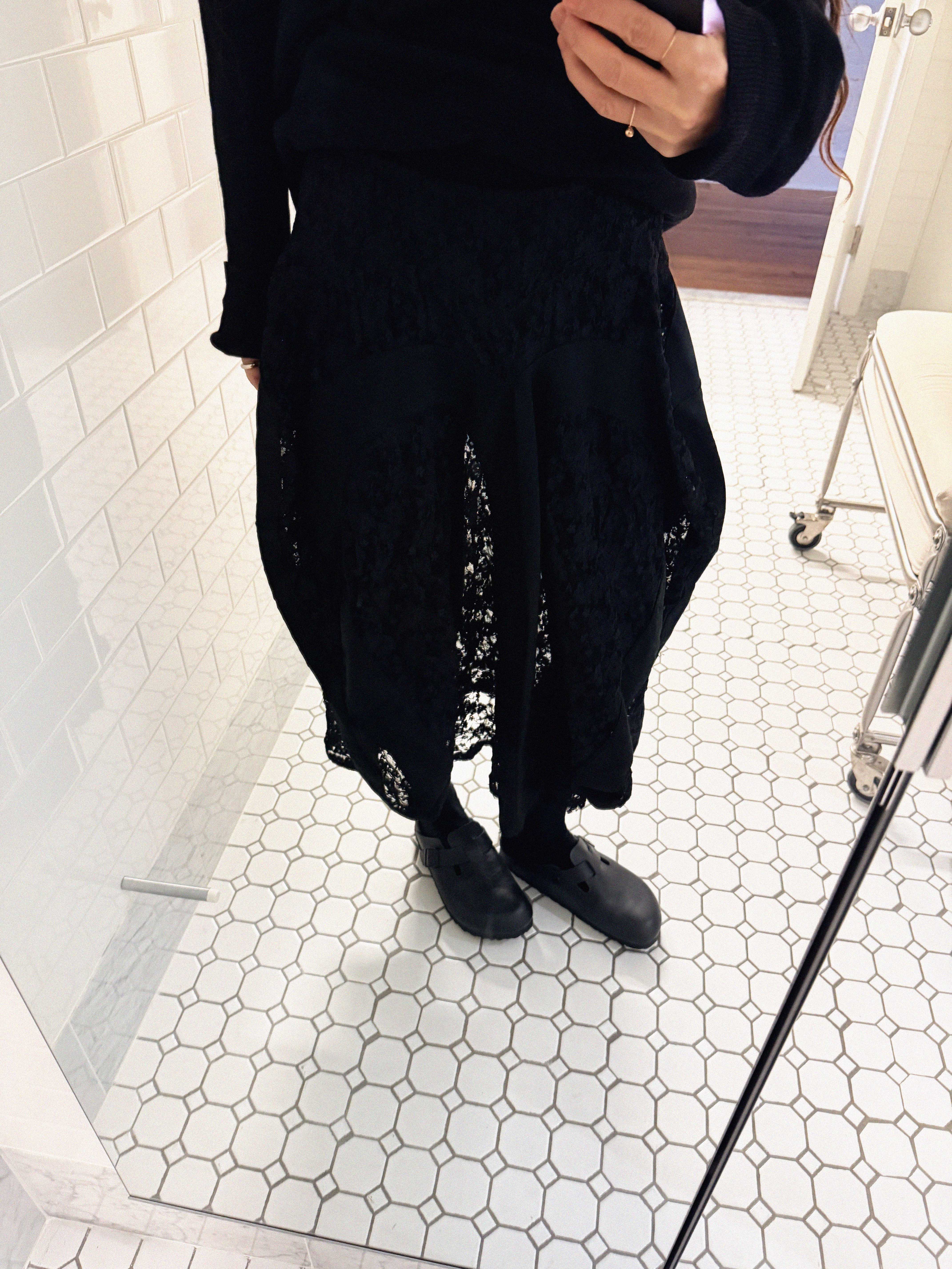 →JUNYA WATANABE COMME DES GARÇONS LACE PATCHWORK MIDI SKIRT← SANG A SELECTS