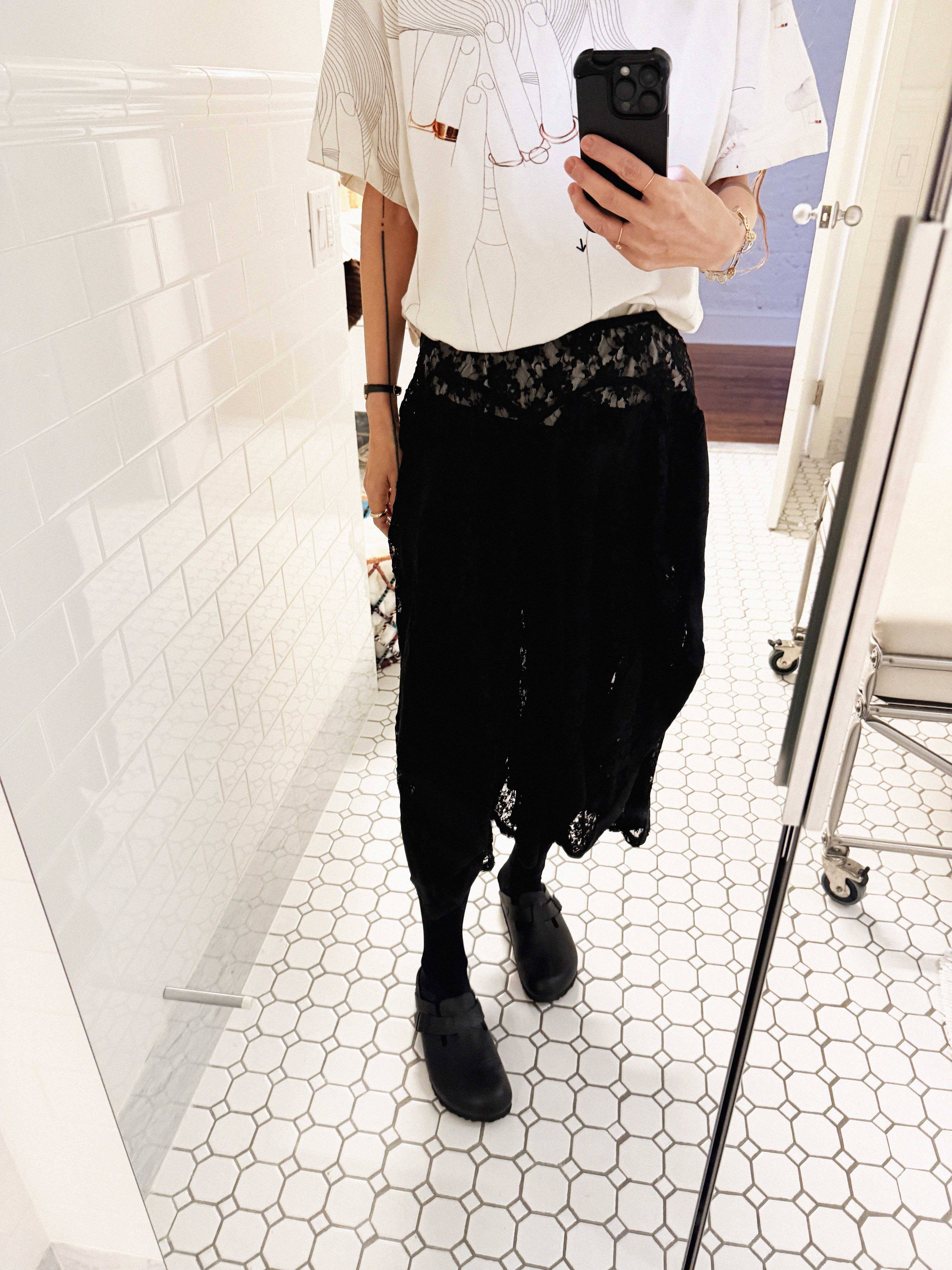 →JUNYA WATANABE COMME DES GARÇONS LACE PATCHWORK MIDI SKIRT← SANG A SELECTS