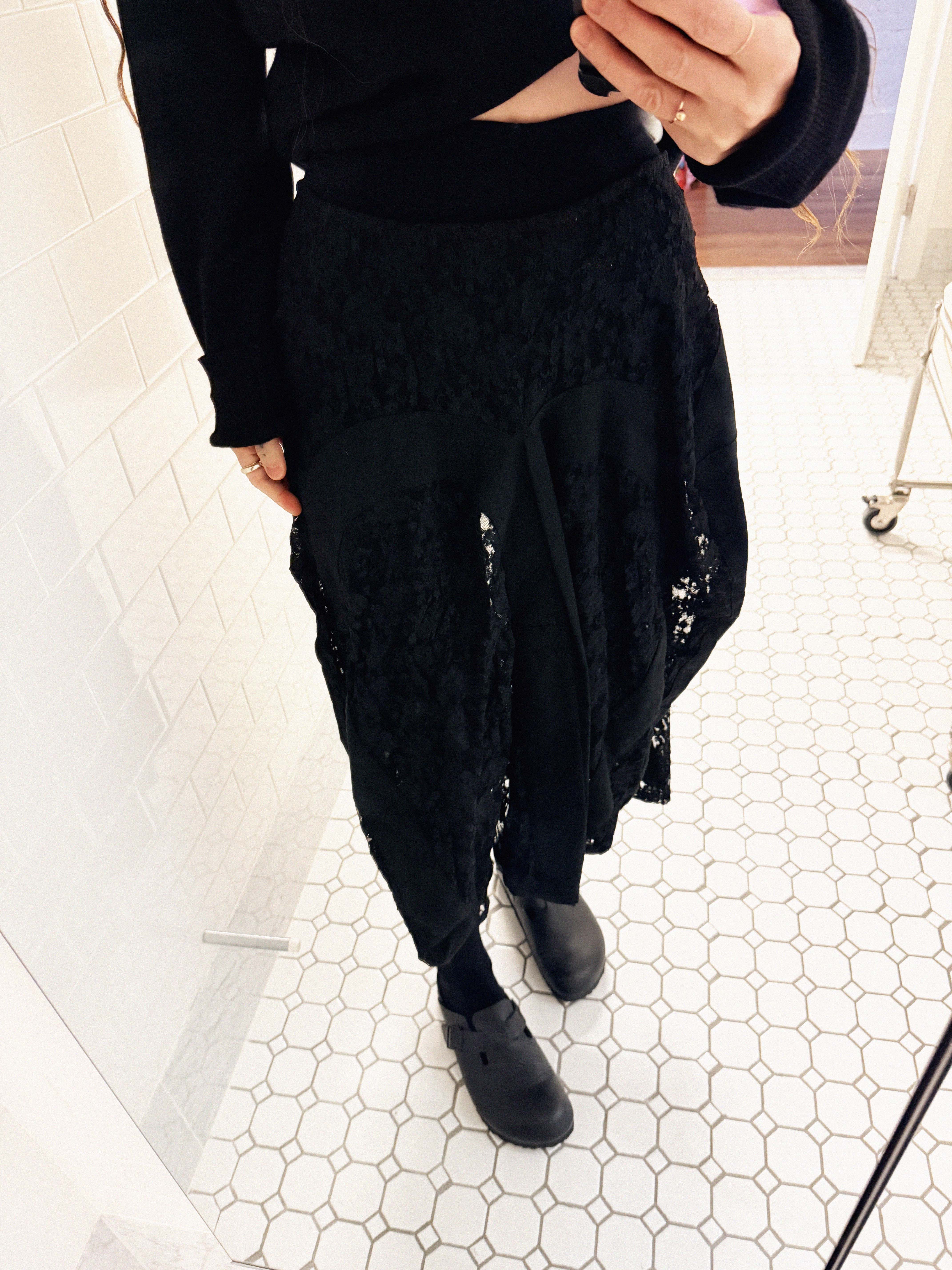 →JUNYA WATANABE COMME DES GARÇONS LACE PATCHWORK MIDI SKIRT← SANG A SELECTS