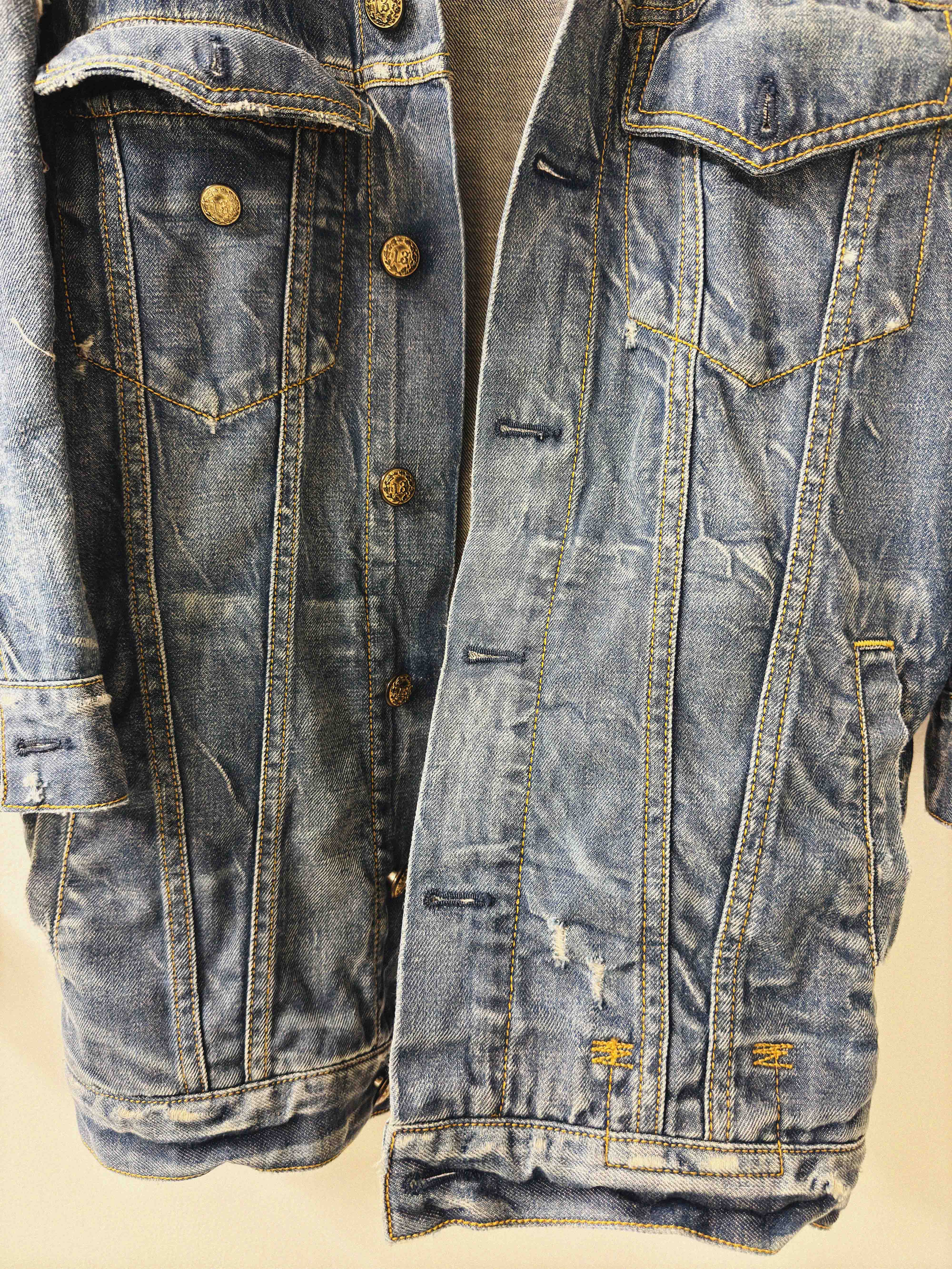 →DISTRESSED OVERSIZED WINGED DENIM JACKET← SANG A SELECTS