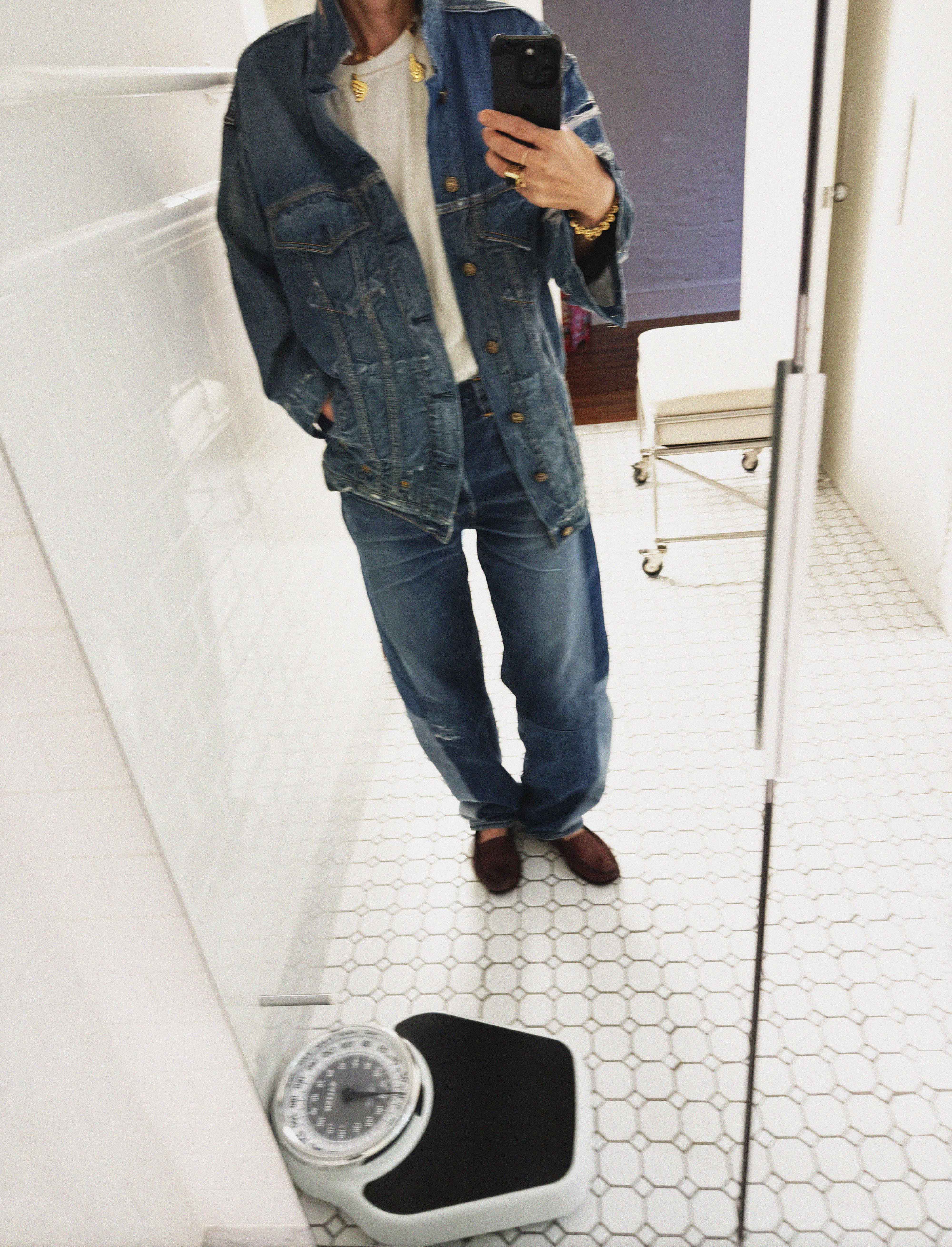 →DISTRESSED OVERSIZED WINGED DENIM JACKET← SANG A SELECTS